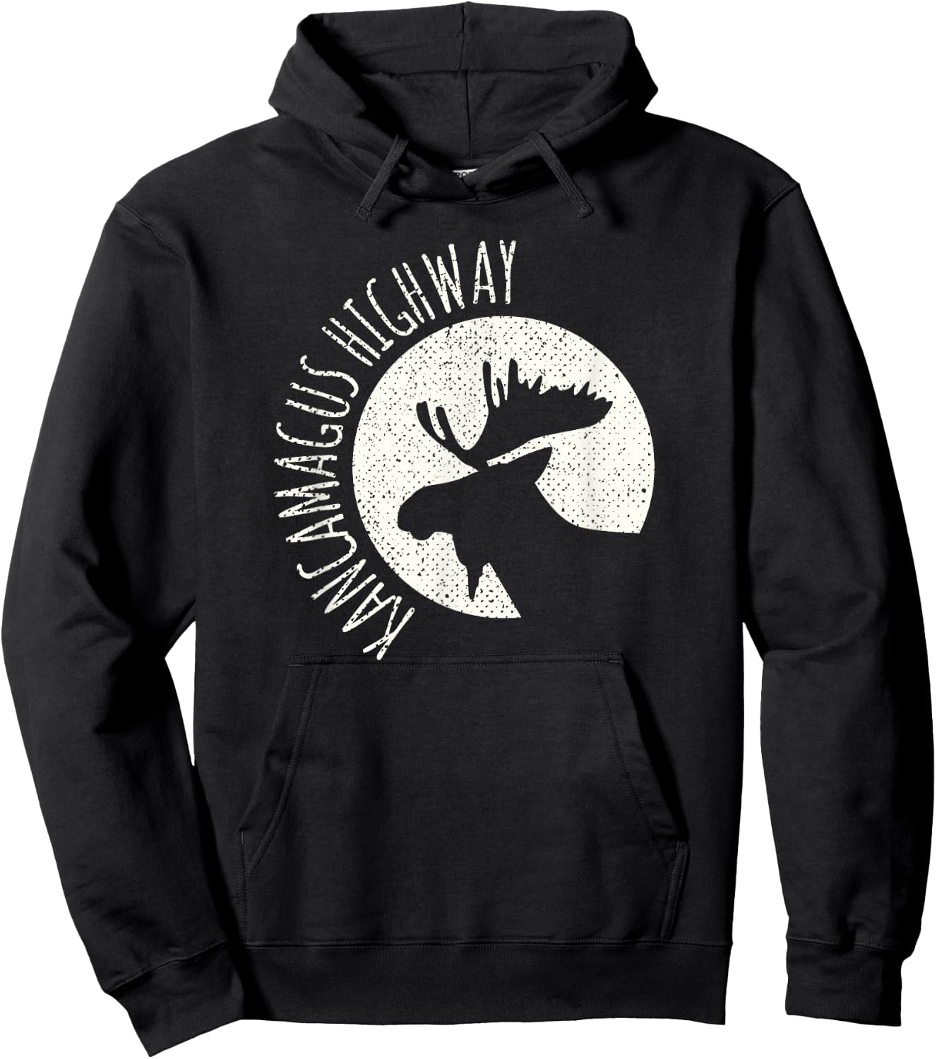Kancamagus Highway Moose graphic New Hampshire Hoodie - Hoodie | Black