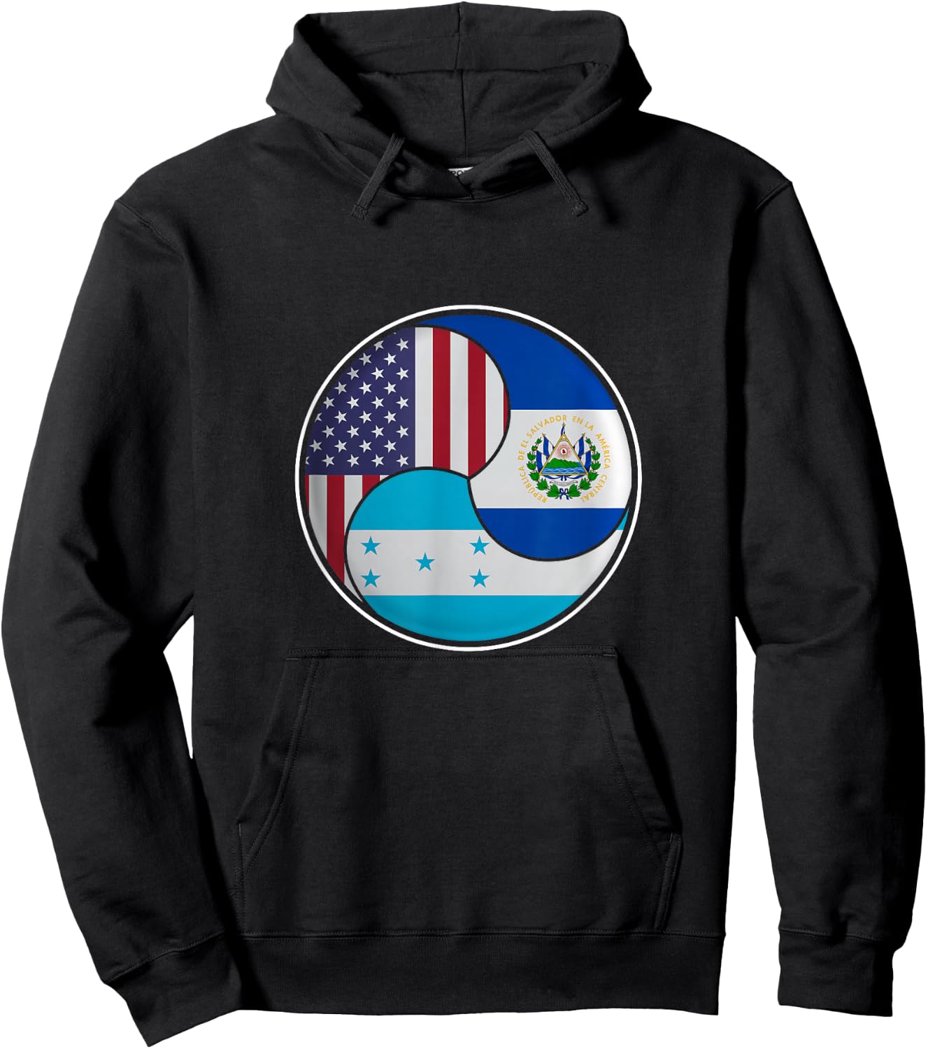 Multiculti heritage. El Salvador, Honduras and the USA Hoodie - Hoodie | Black
