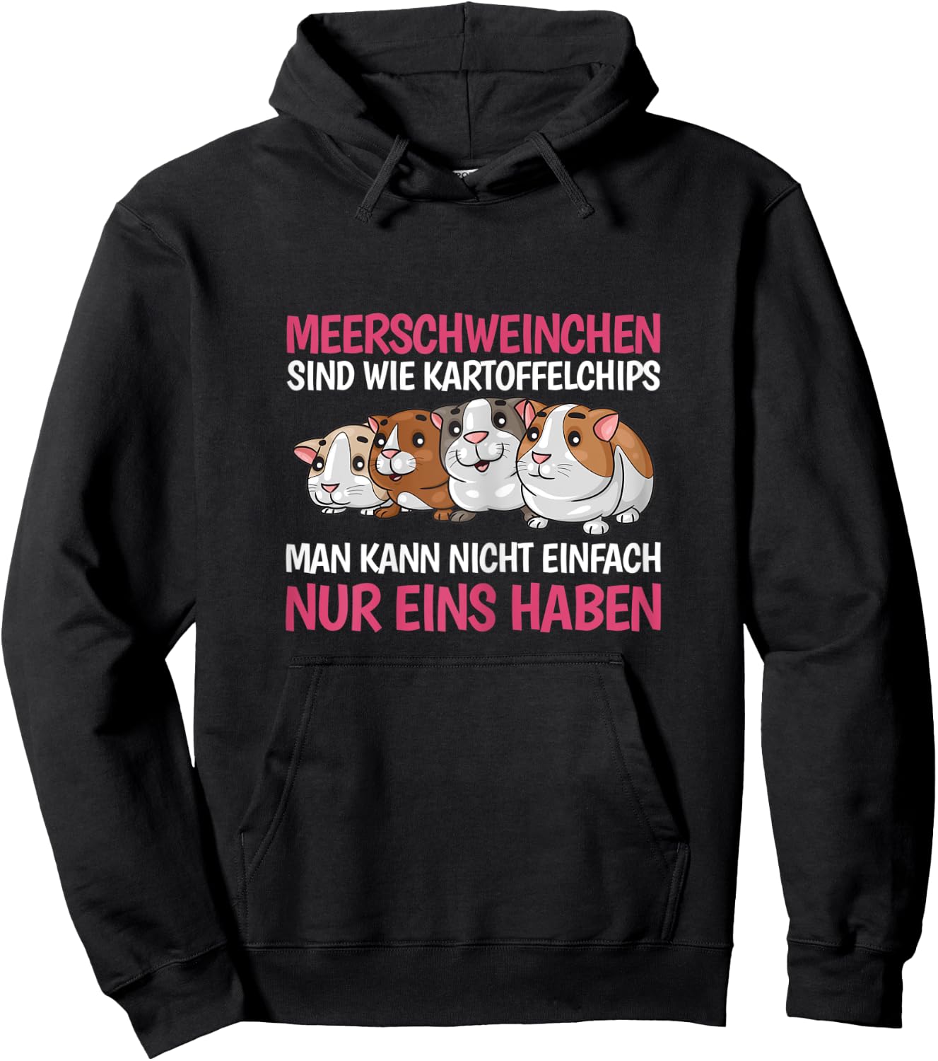 Women's with German Text "Guinea Pigs" Hoodie - Hoodie | Black