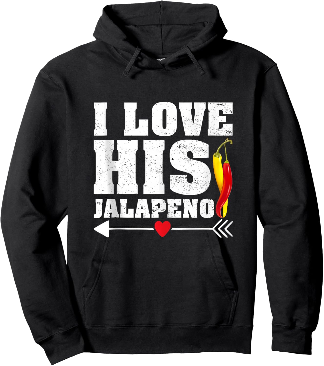 I Love His Jalapeno Matching Couples Cinco De Mayo Fiesta Hoodie - Hoodie | Black