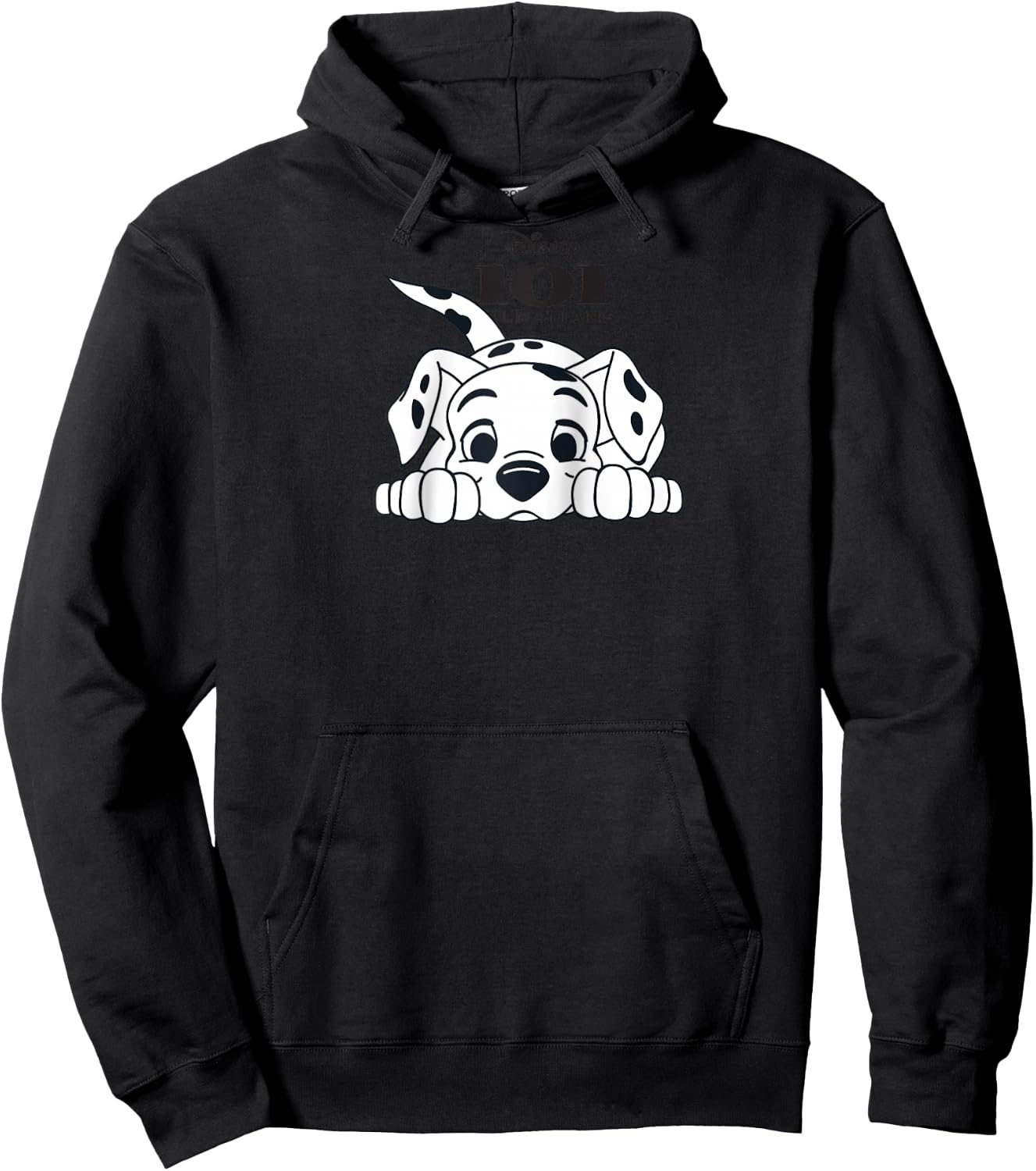 Disney 101 Dalmatians Playful Position Puppy Logo V2 Raglan Baseball Hoodie - Hoodie | Black