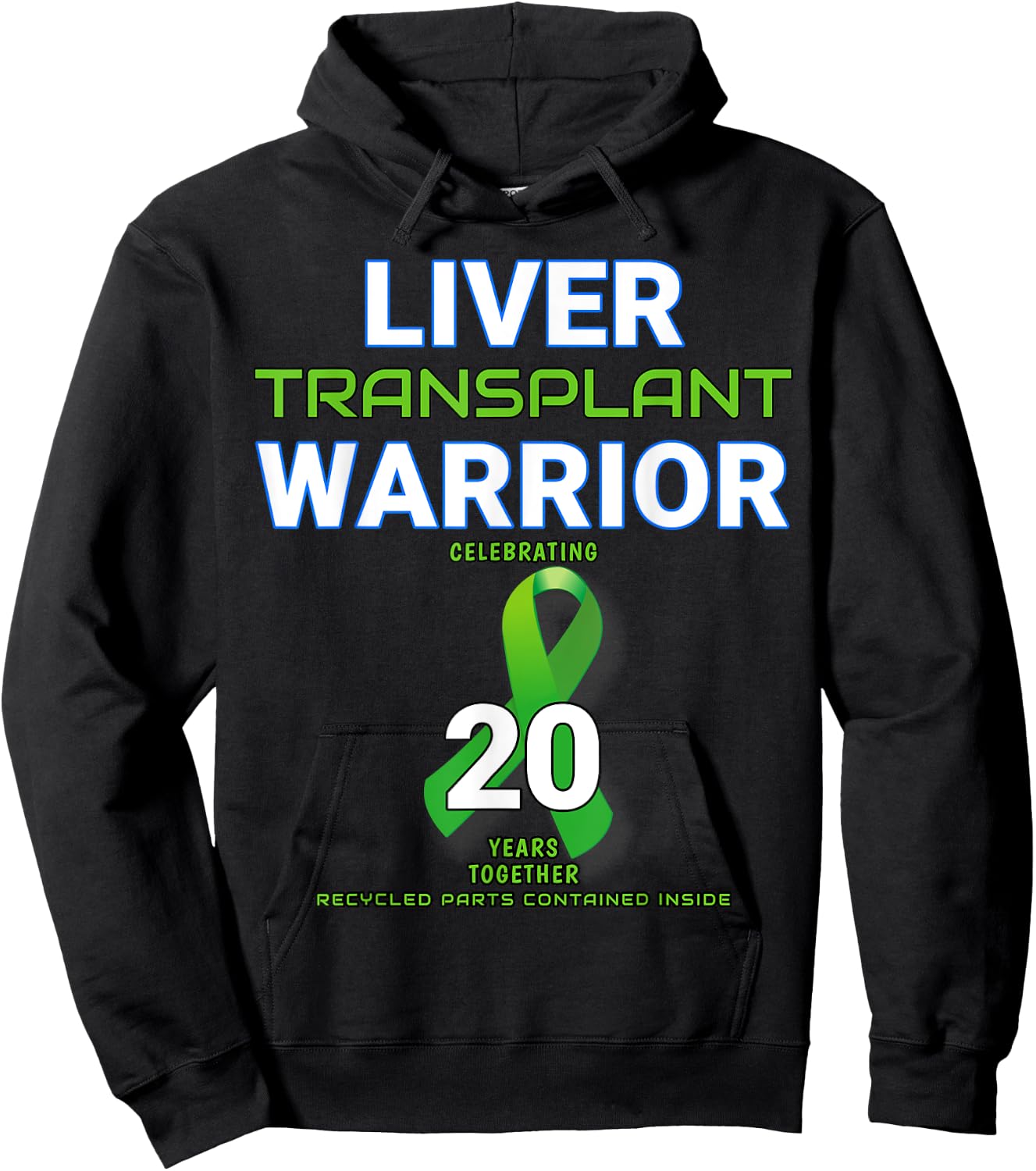 Liver Transplant Anniversary Twenty 20 Year Warrior Survivor Hoodie - Hoodie | Black