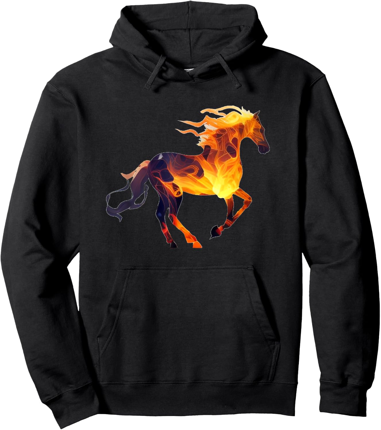 Funny Fire Horse for Burning Horse Love Hoodie - Hoodie | Black