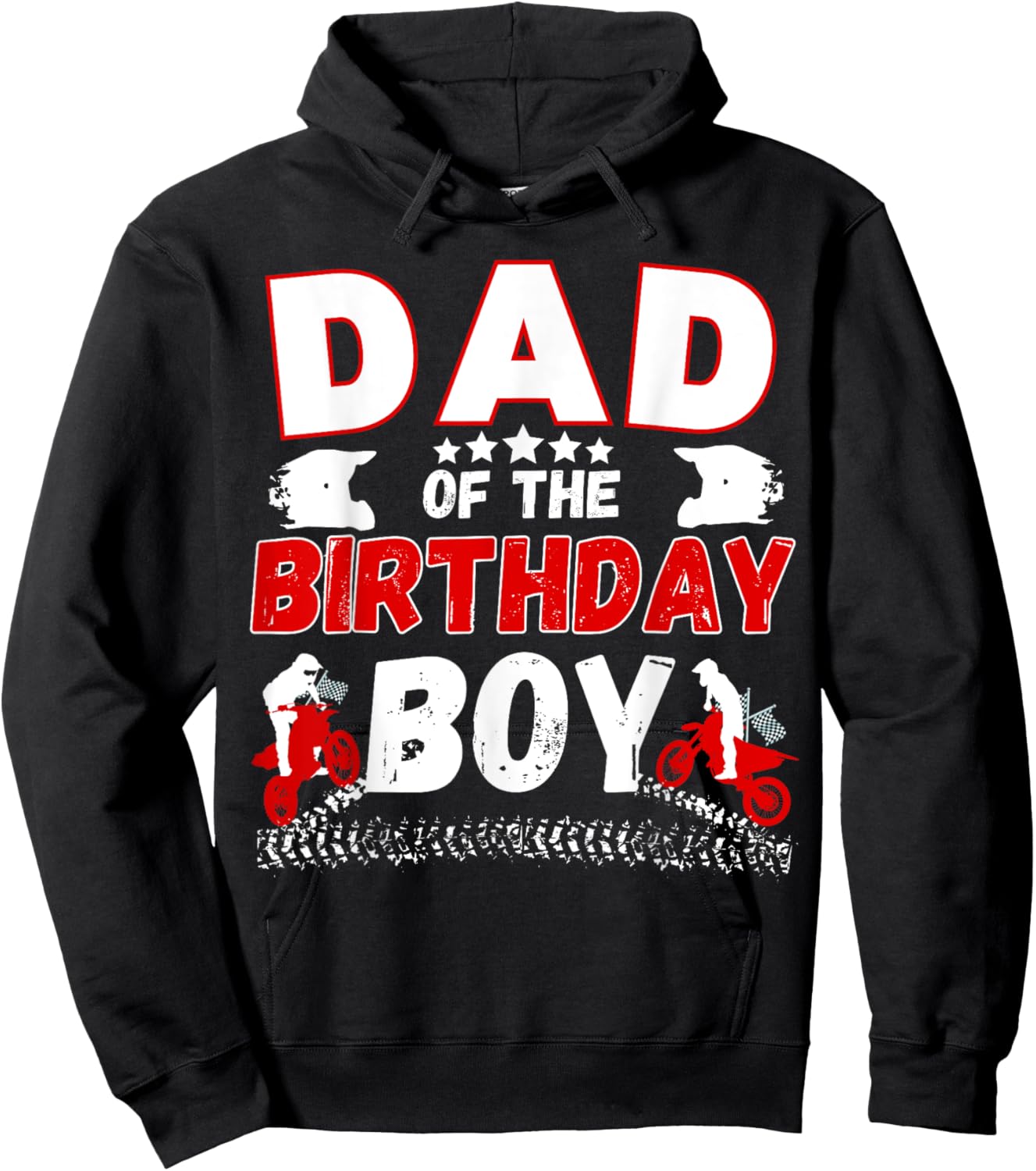 Dad of the Birthday Boy Dirt Bike Motocross Birthday Party Hoodie - Hoodie | Black