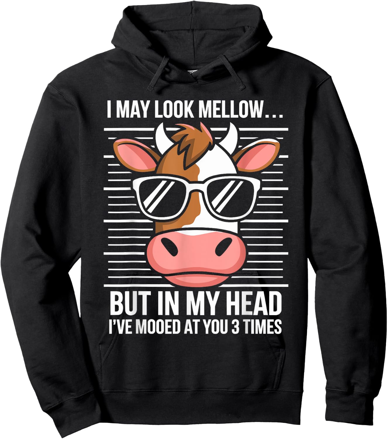 I May Look Calm but in My Head Funny Cow Hoodie - Hoodie | Black