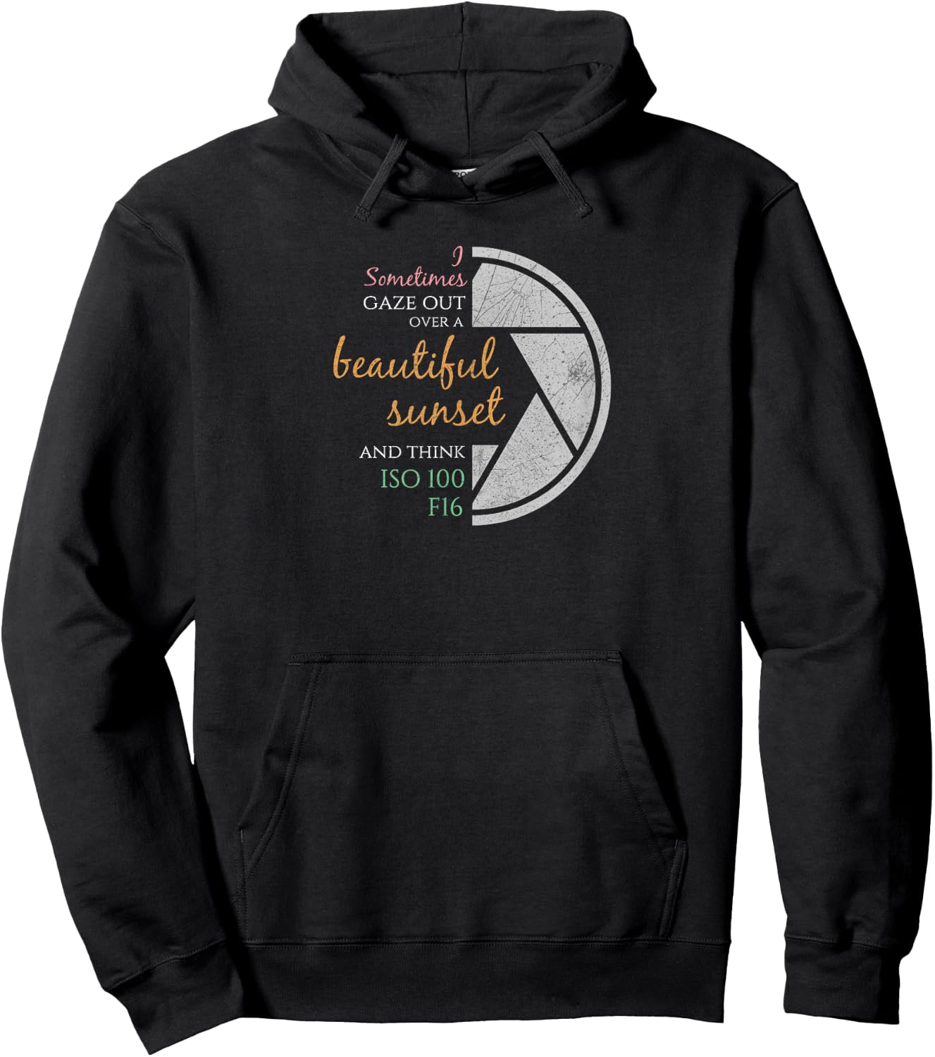 Happy Quote Funny Camera Settings & Photography Pun | Photographers Gift Hoodie - Hoodie | Black