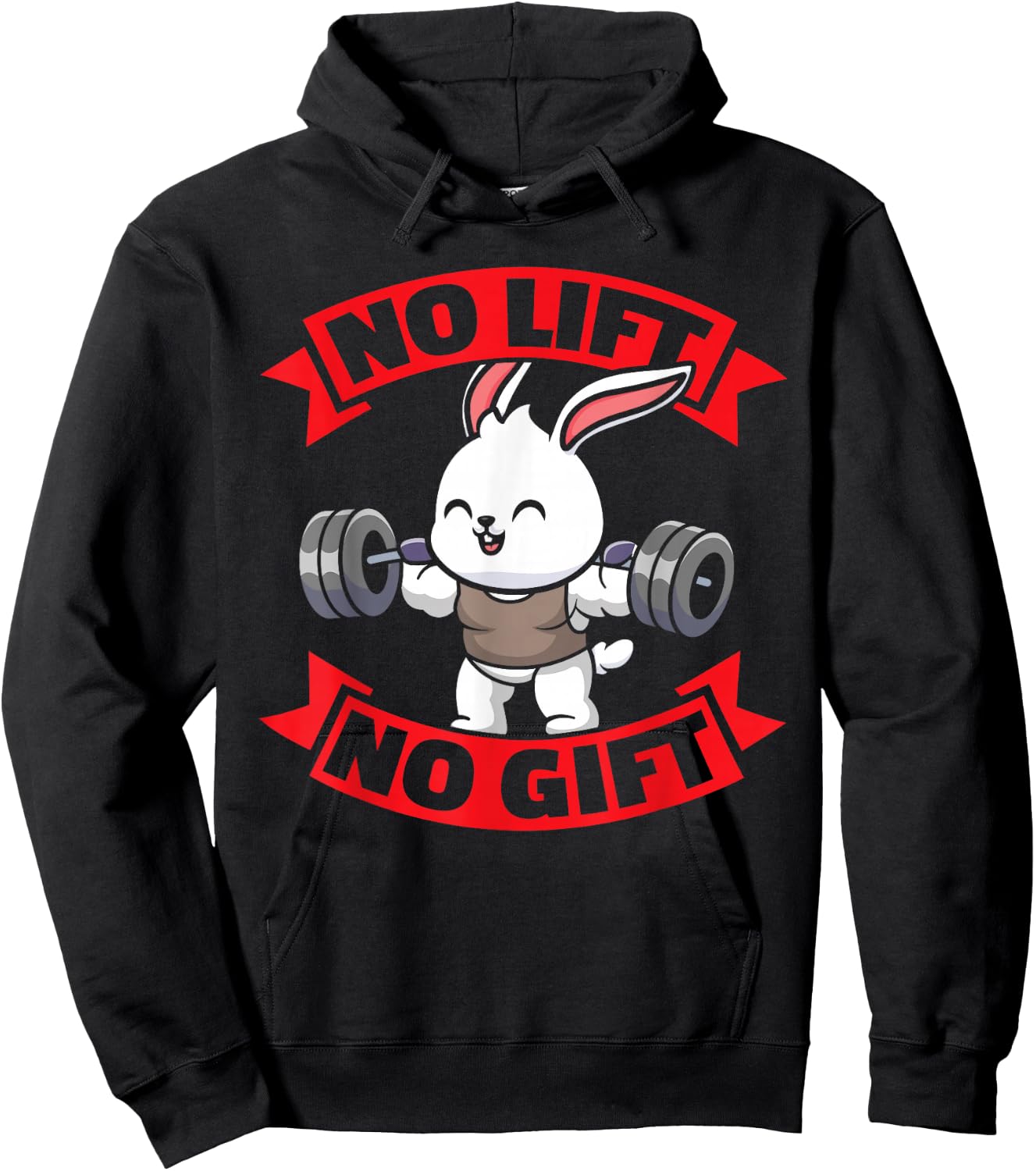 No Lift No Gift Sweet Easter Bunny Squating Gym BB Men Women Hoodie - Hoodie | Black