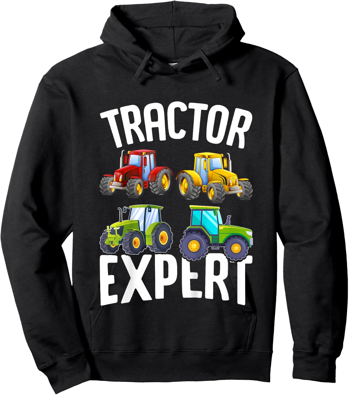 Kids Tractor Expert Funny Boys Tractors Toddler Hoodie - Hoodie | Black