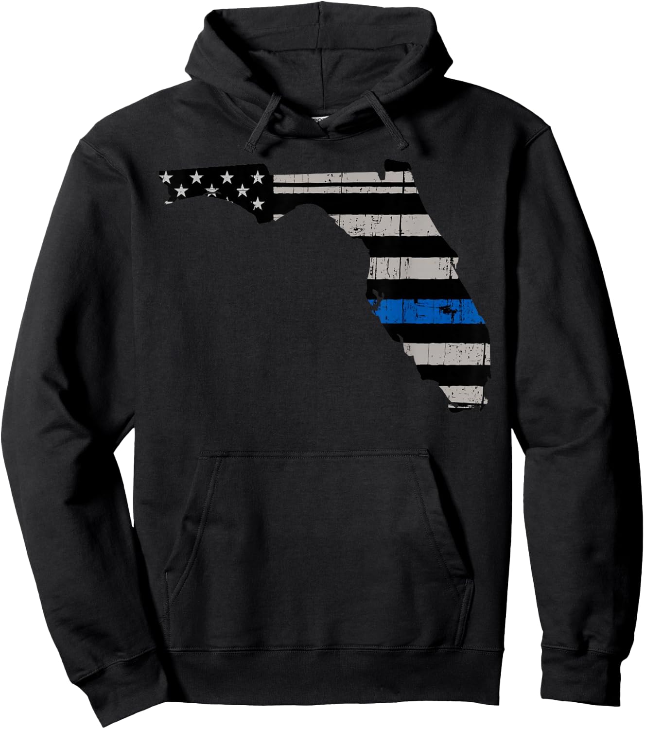 Support Law Enforcement Florida Police Officers Blue Hoodie - Hoodie | Black