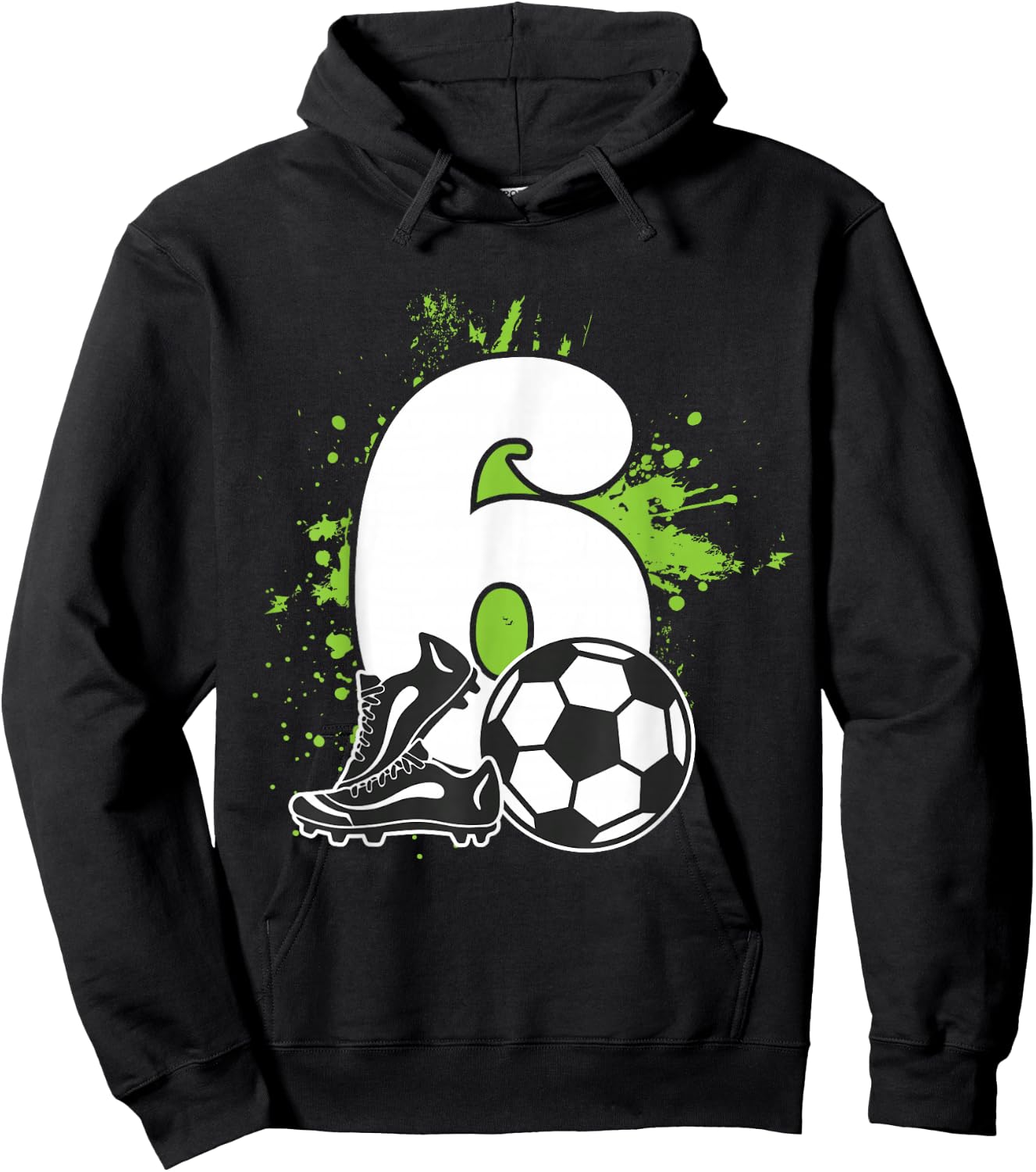 Children's 6th Birthday Boy Footballer Football , black, 80 Hoodie - Hoodie | Black