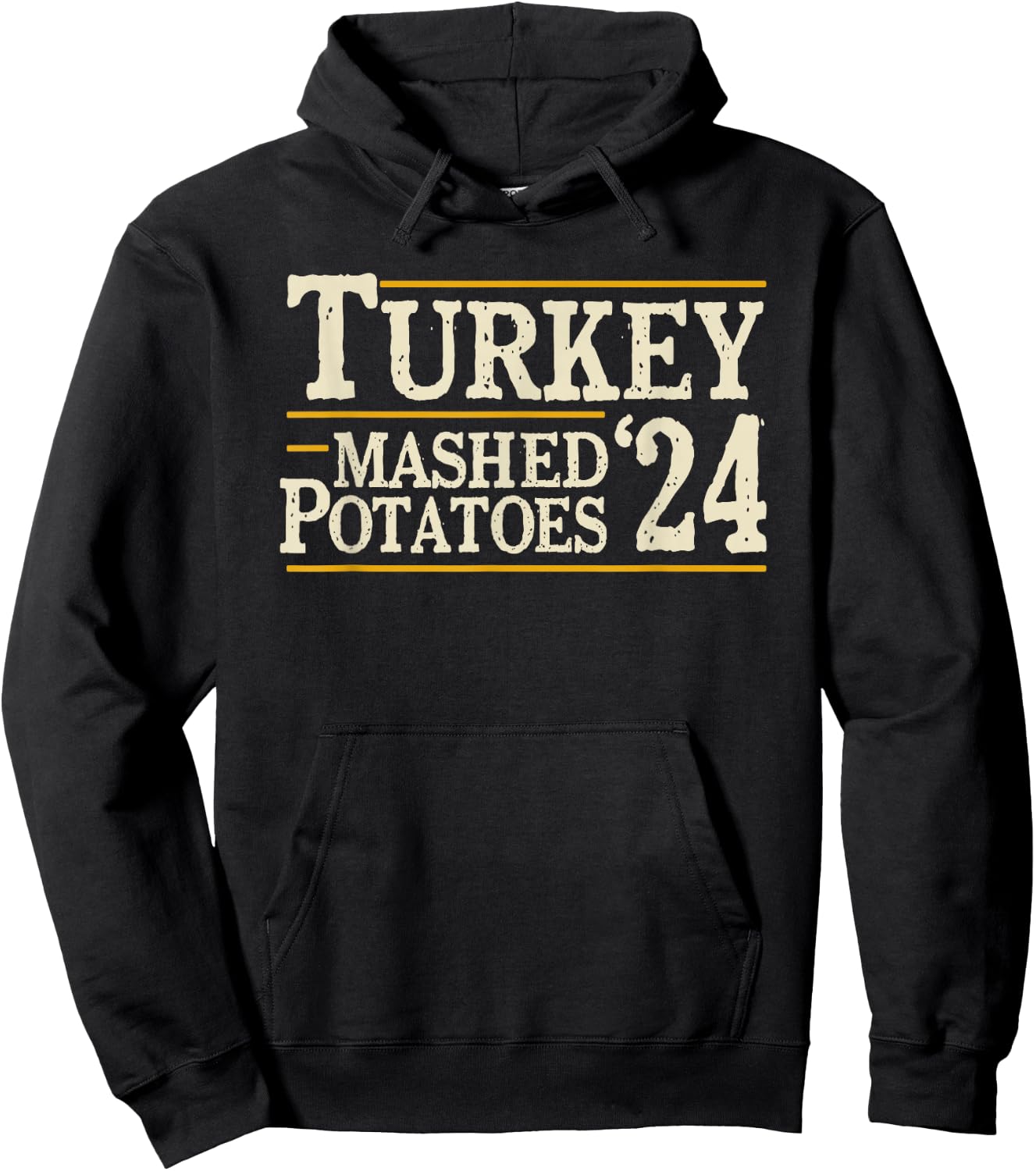 Vegetee Turkey and Mashed Potatoes 2024 Adults Hoodie - Hoodie | Black