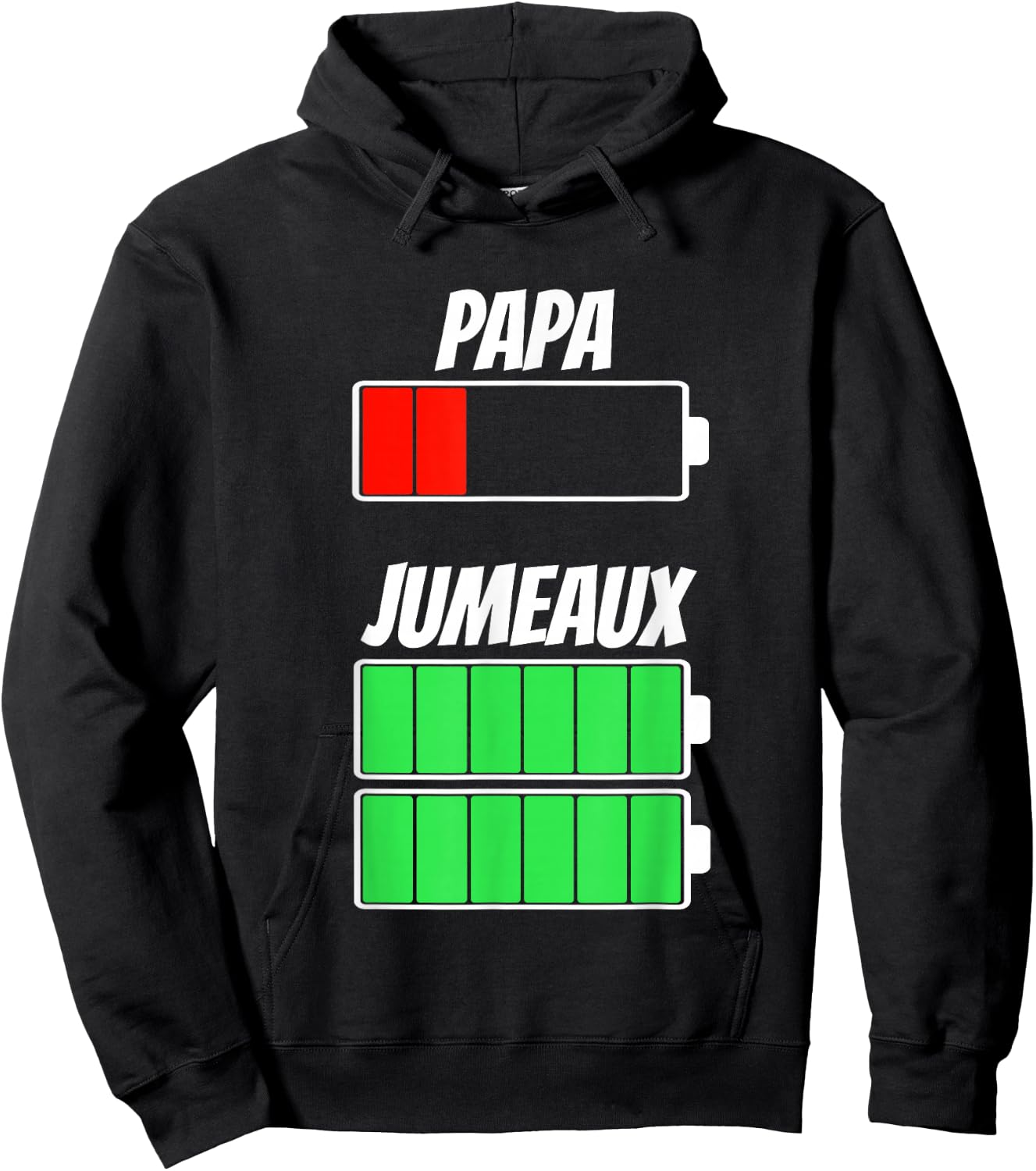 Daddy Twins Twins Dad Battery Battery Birth Christmas , Black, S Hoodie - Hoodie | Black