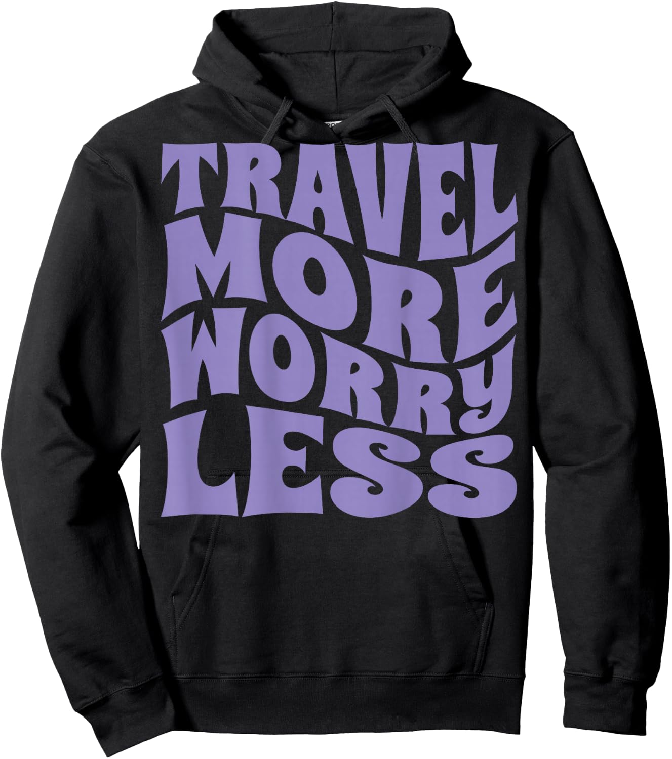 Voyagez, plus de soucis, moins de vacances, hommes, femmes, enfants, impression arrière Hoodie - Hoodie | Black