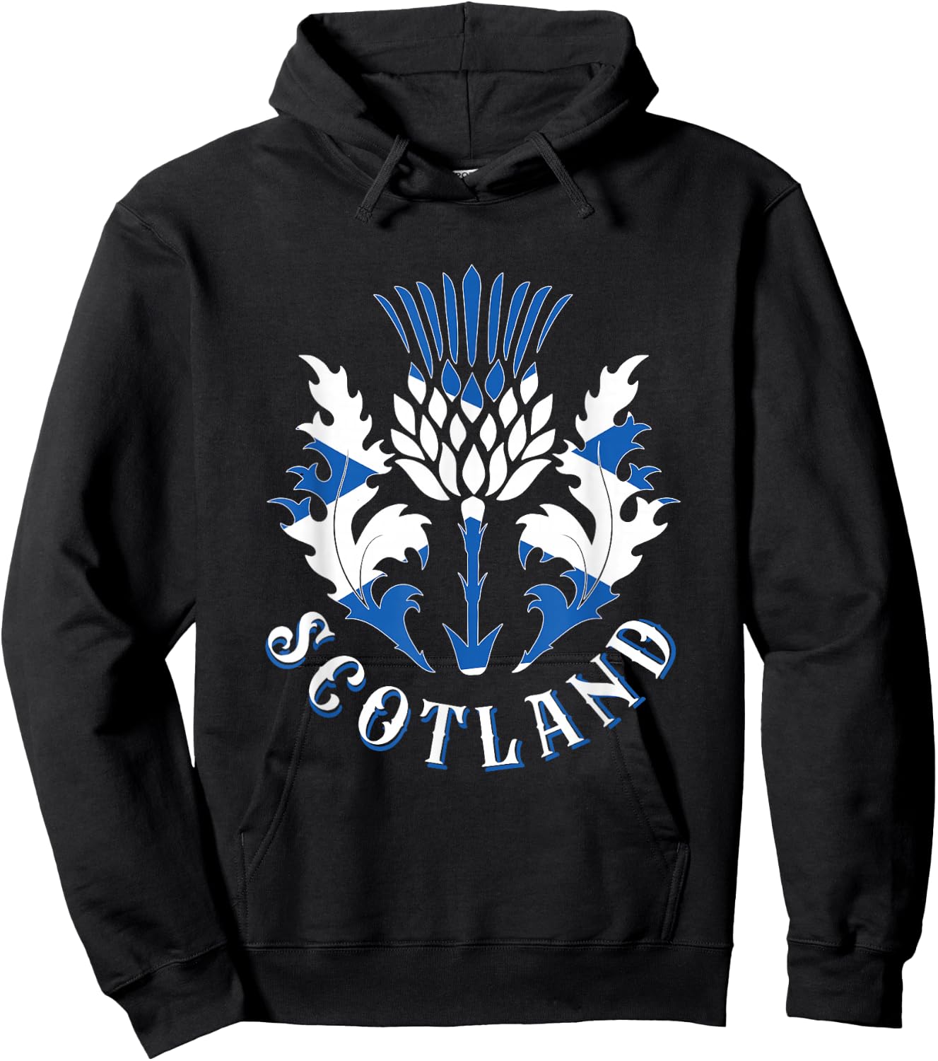 Scottish Flag and Scottish Thistle Scotland Emblem Hoodie - Hoodie | Black