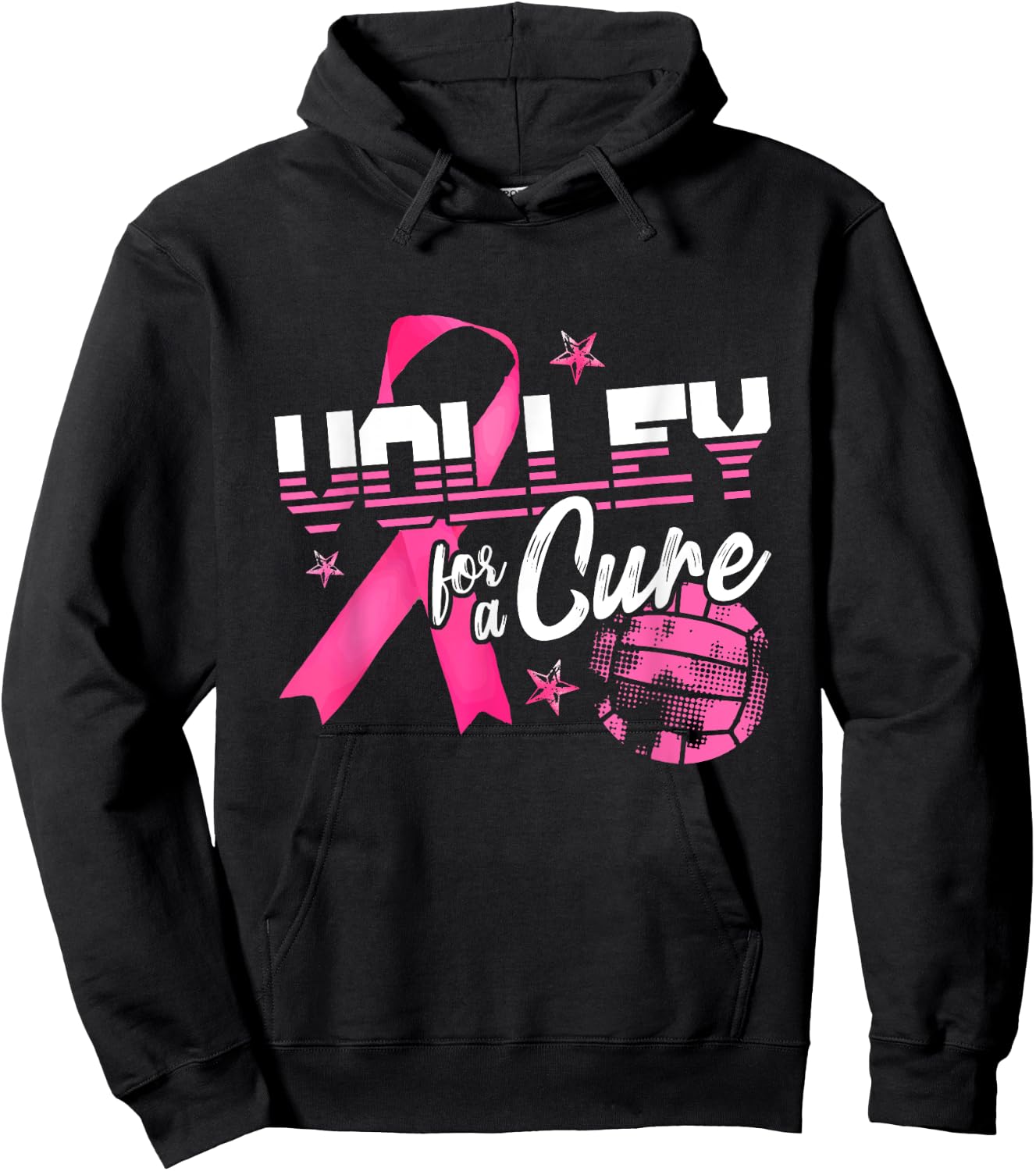 Volley For A Cure Volleyball Breast Cancer Awareness Hoodie - Hoodie | Black