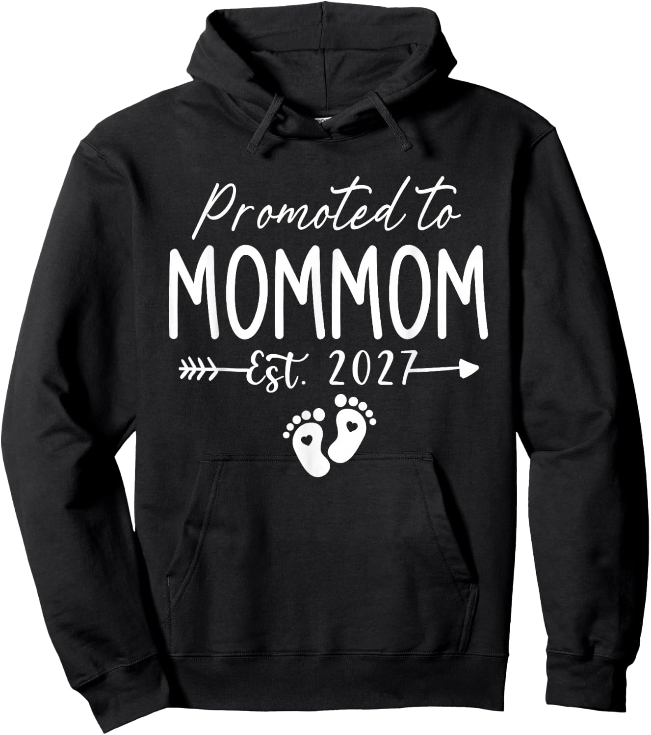 Promoted to Mommom Est 2027 First Time Mommom Hoodie - Hoodie | Black