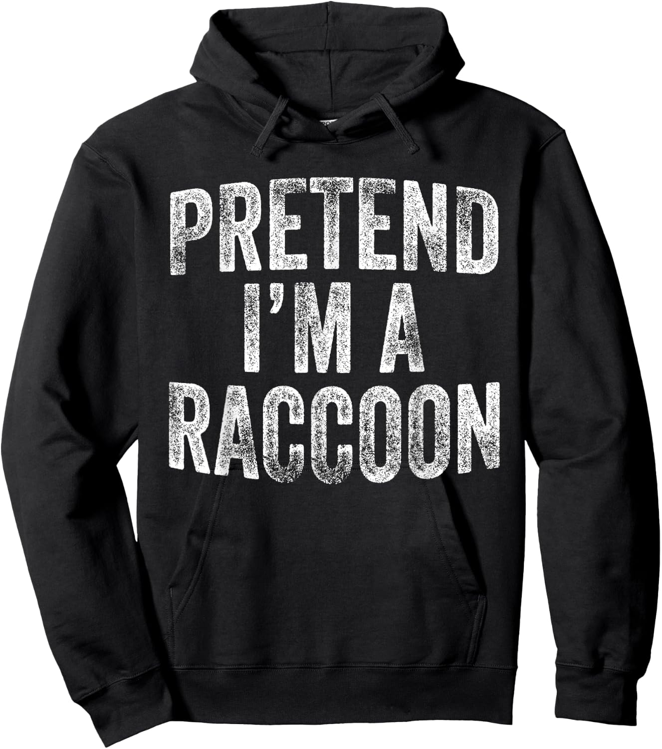 Pretend I'm A Raccoon Costume Family Lazy Halloween Party Hoodie - Hoodie | Black