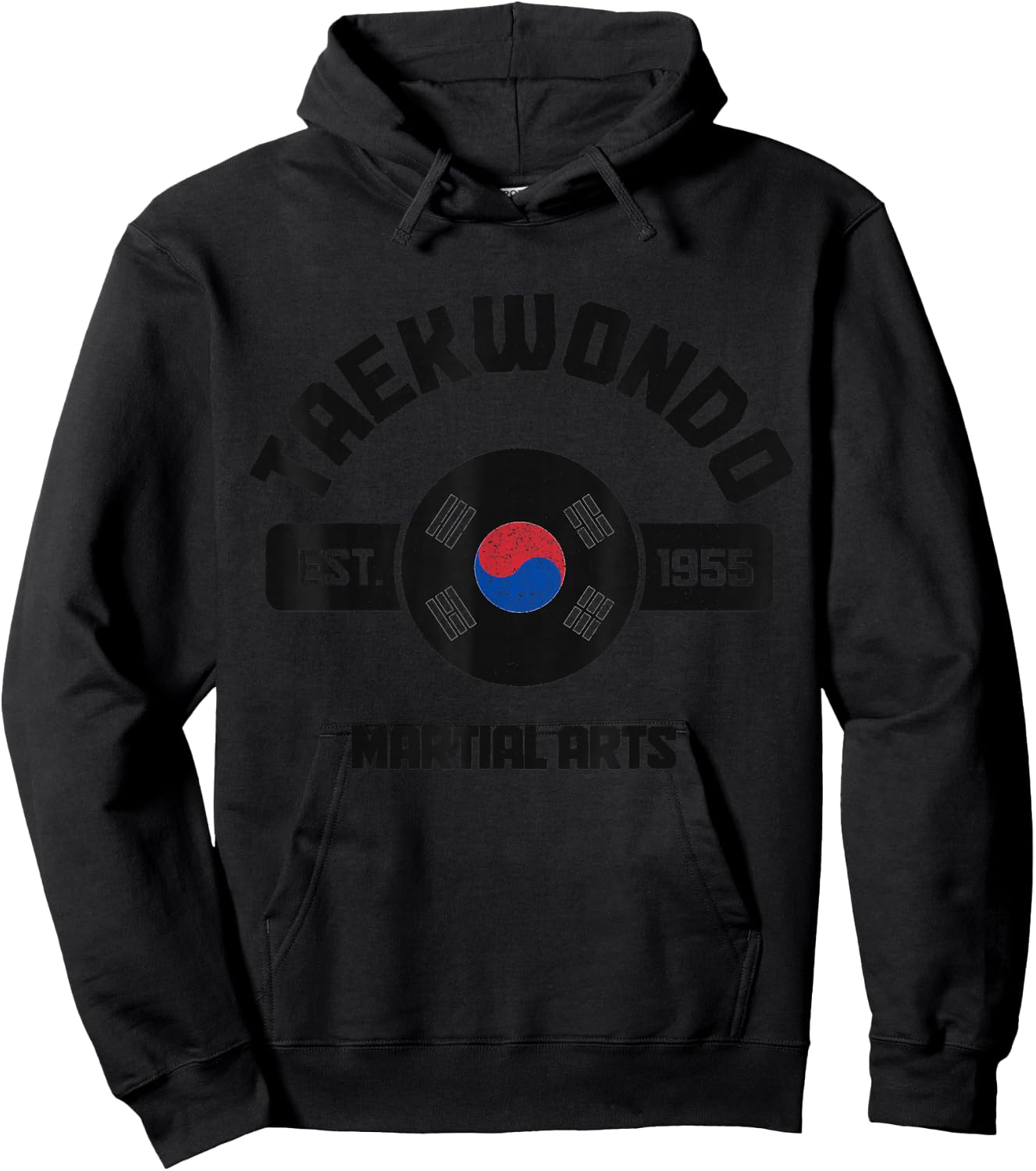 Taekwondo South Korean Flag Martial Arts Fighter Hoodie - Hoodie | Black