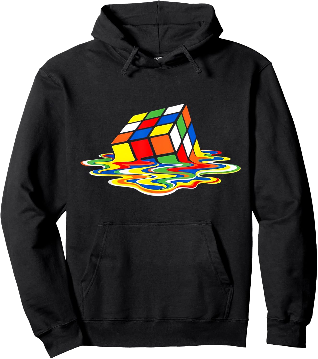 Melting Rubik's Cube , black Hoodie - Hoodie | Black
