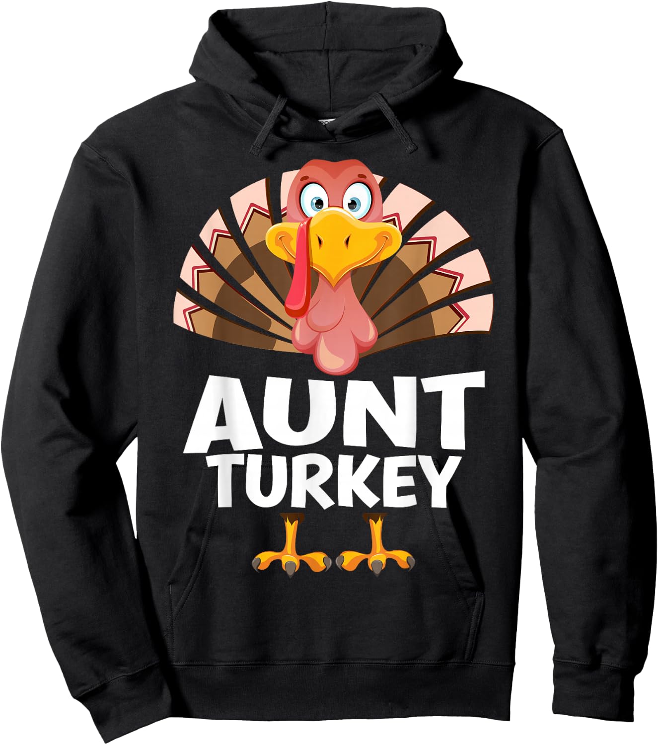 Thanksgiving Aunt Turkey Matching Pajama Hoodie - Hoodie | Black