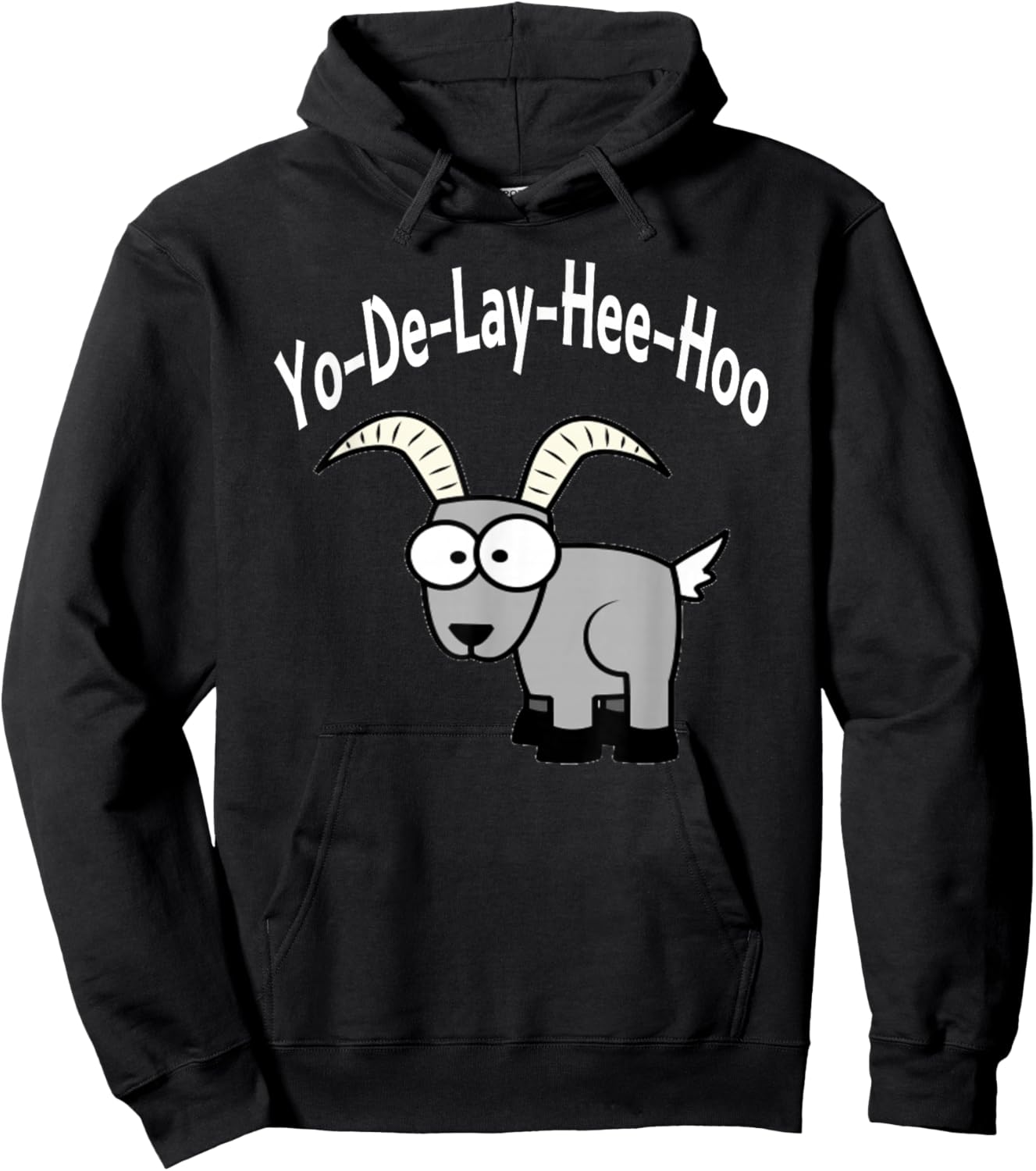 Yo-De-Lay-Hee-Hoo Yodeling Mountain Goat Hoodie - Hoodie | Black