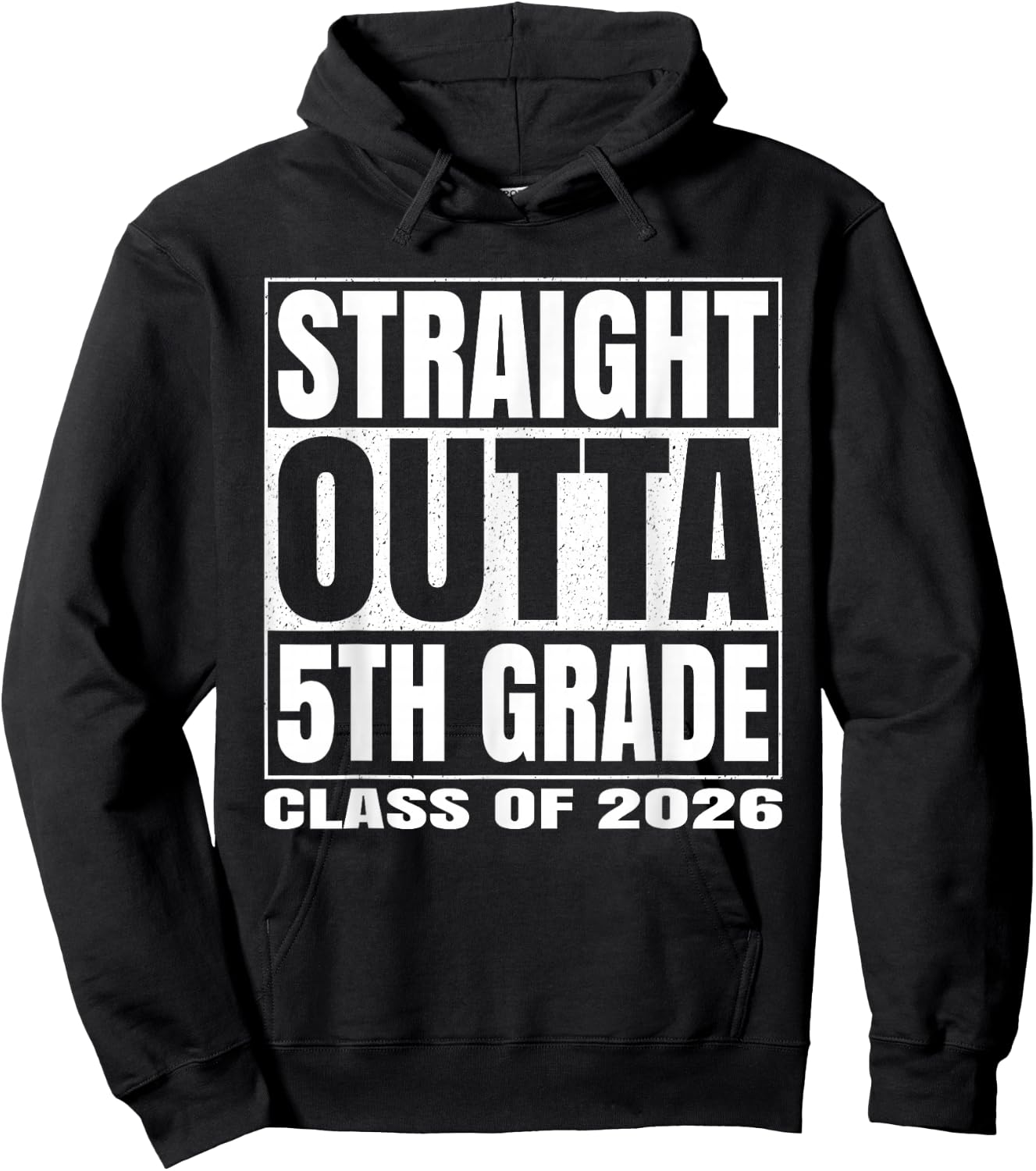 Straight Outta 5th Grade Funny 2026 Fifth Grade Graduation Hoodie - Hoodie | Black