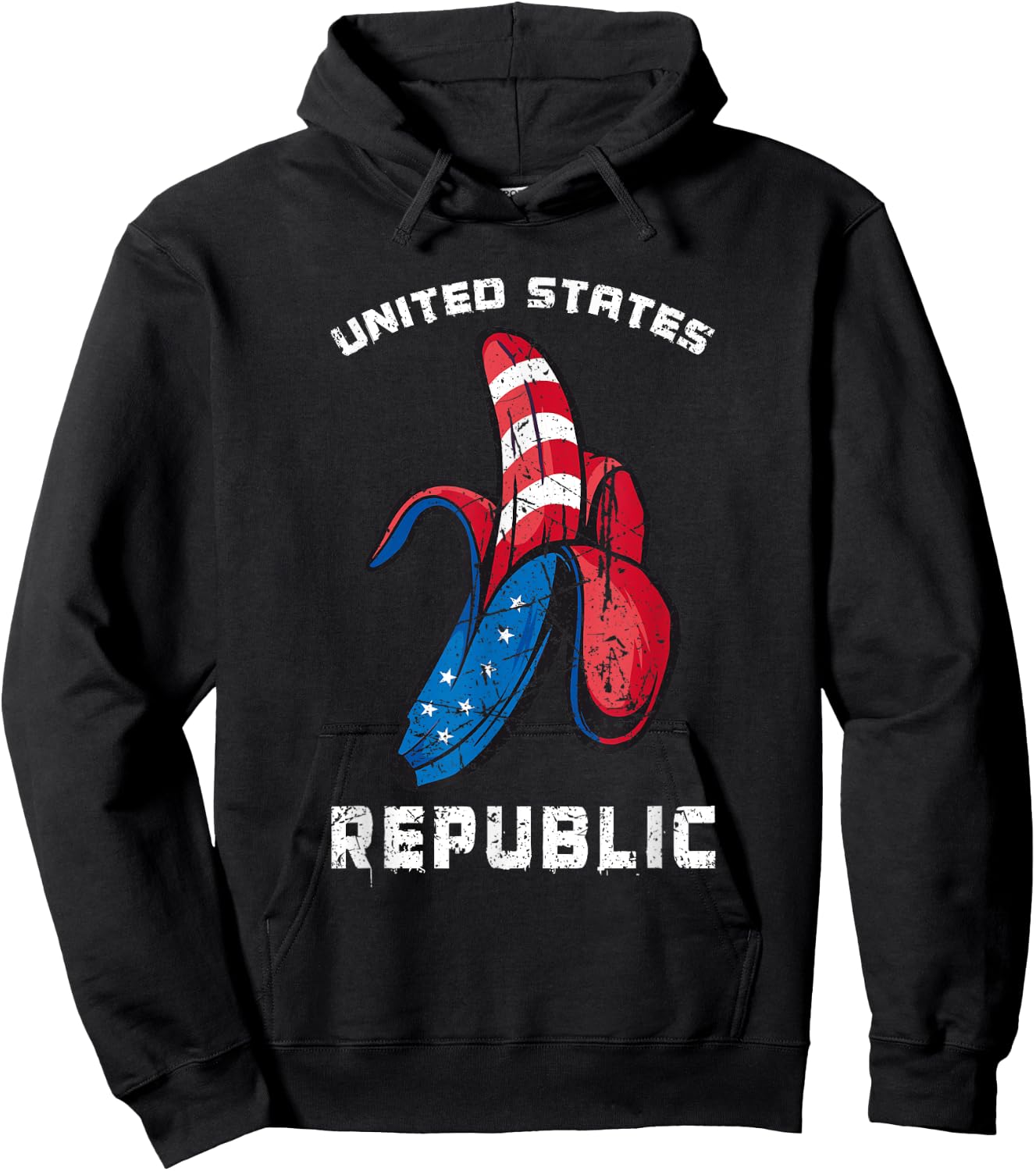 Banana US Flag Patriot America Worst United States Republic Hoodie - Hoodie | Black