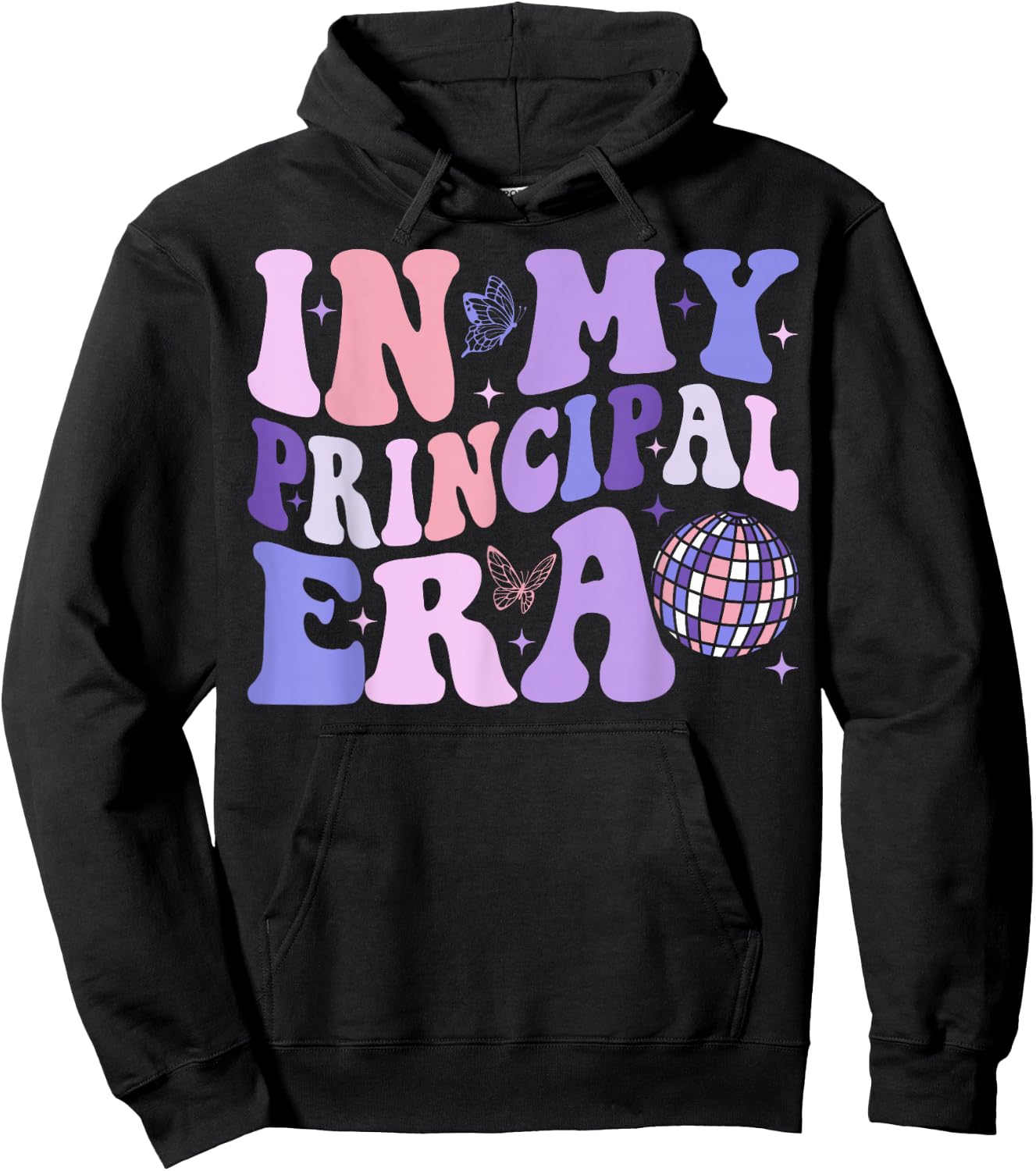 In My Principal Era Groovy School Principal Back To School Hoodie - Hoodie | Black