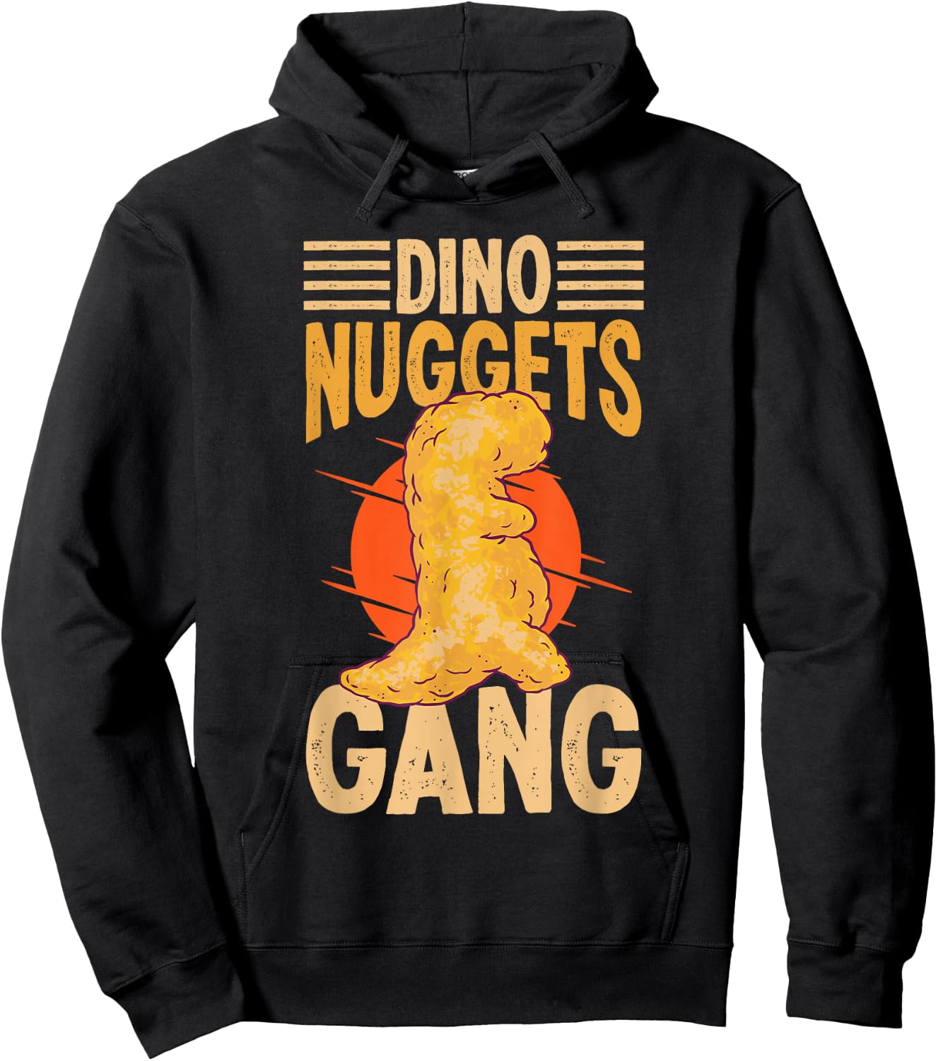 Dino Nugget Cushion Dino Gang Dino Chicken Nugget Lovers , black Hoodie - Hoodie | Black
