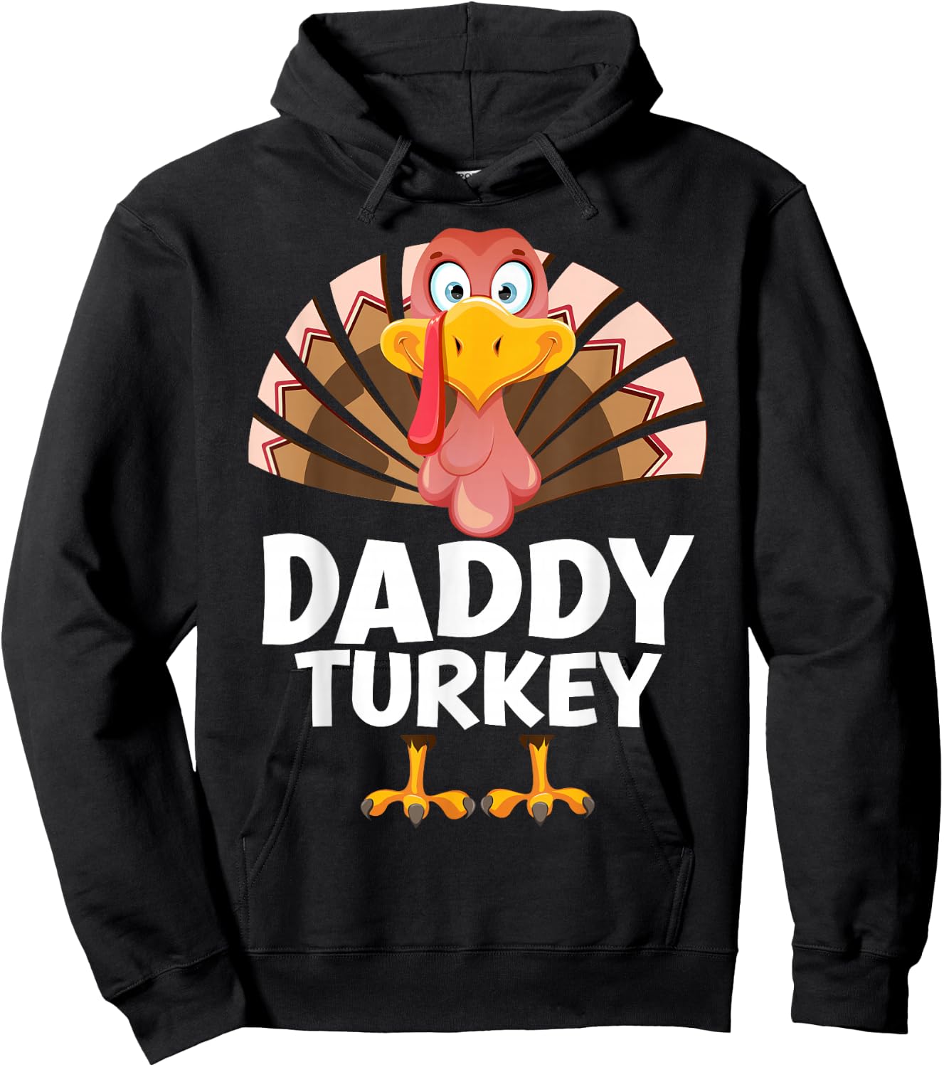 Thanksgiving Daddy Turkey Matching Pajama Hoodie - Hoodie | Black