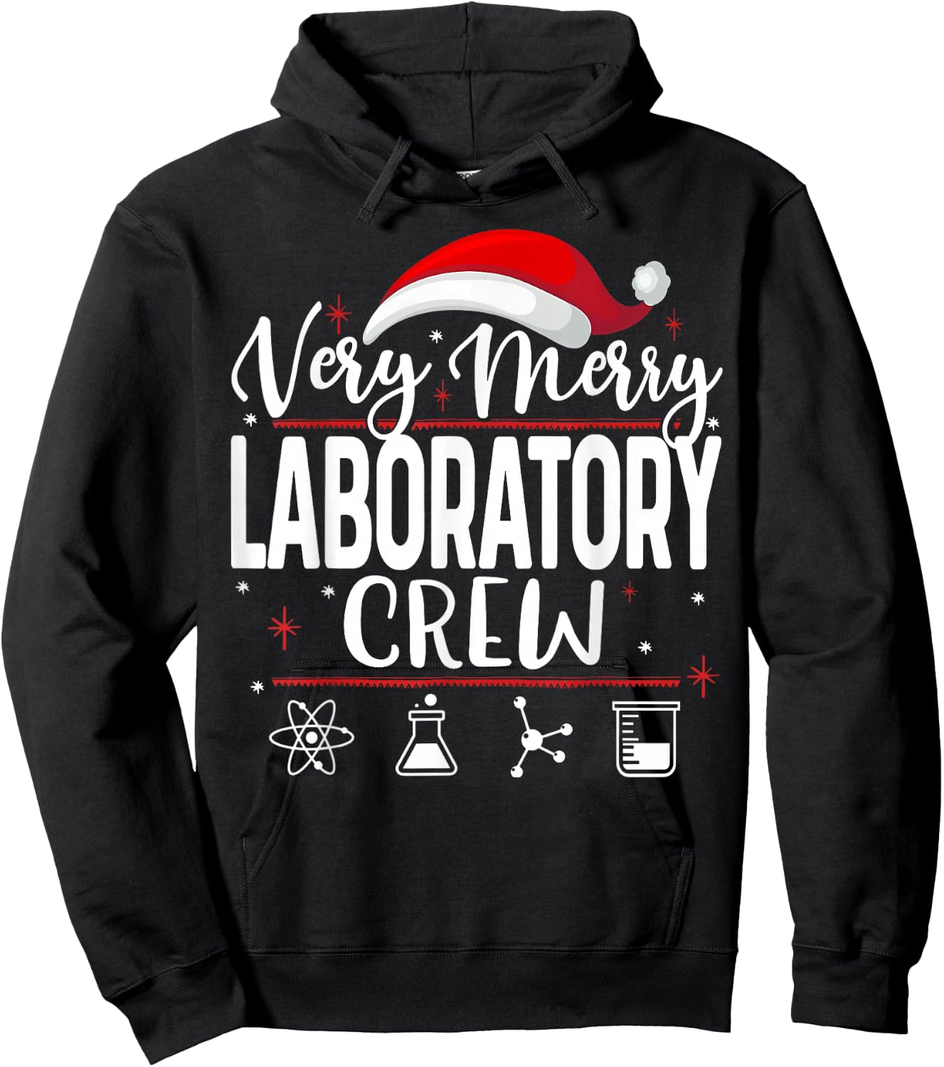 Very Merry Laboratory Crew Christmas Lab Technician Med Xmas Hoodie - Hoodie | Black