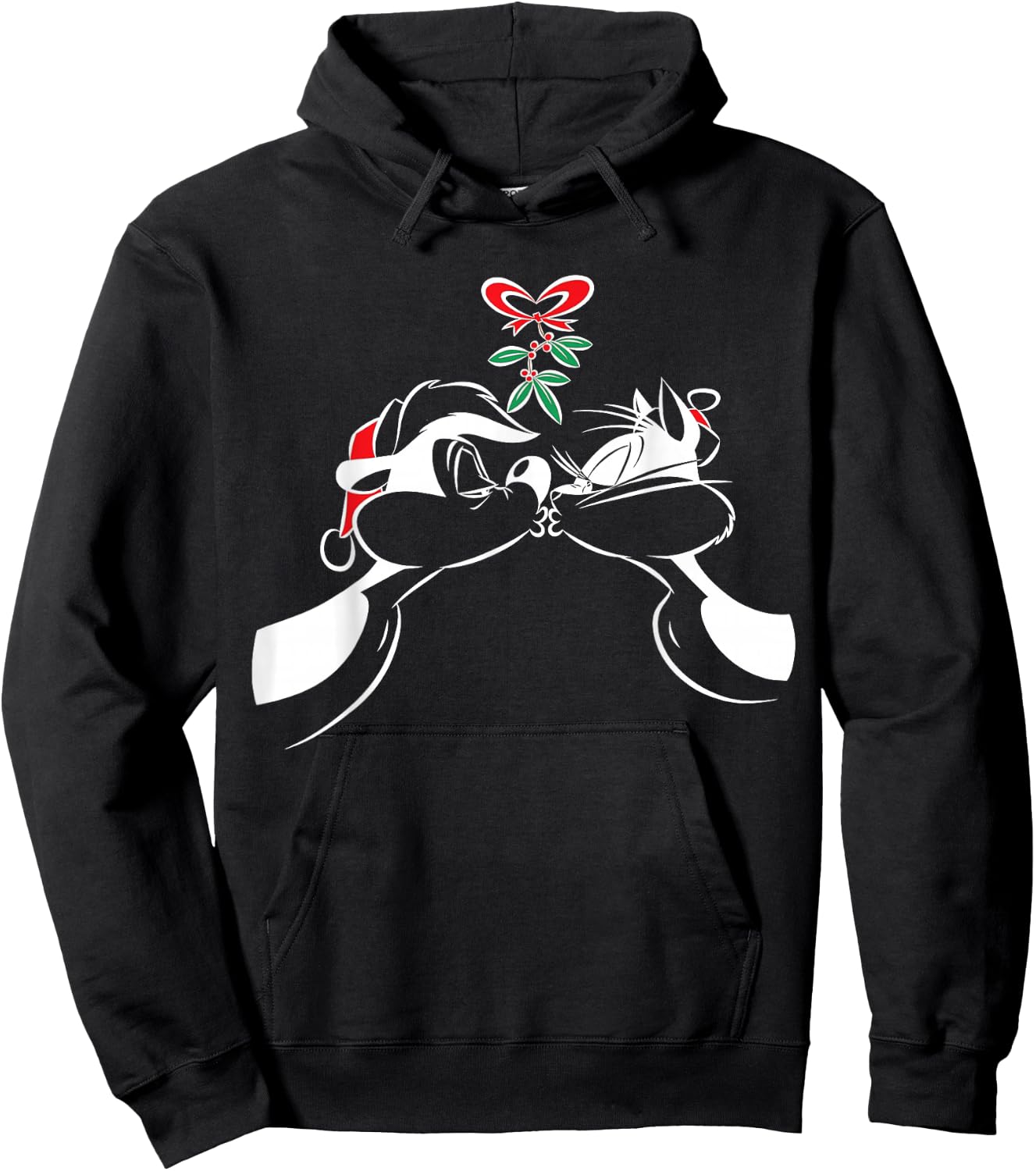 Pepe Le Pew Xmas Kiss Hoodie - Hoodie | Black
