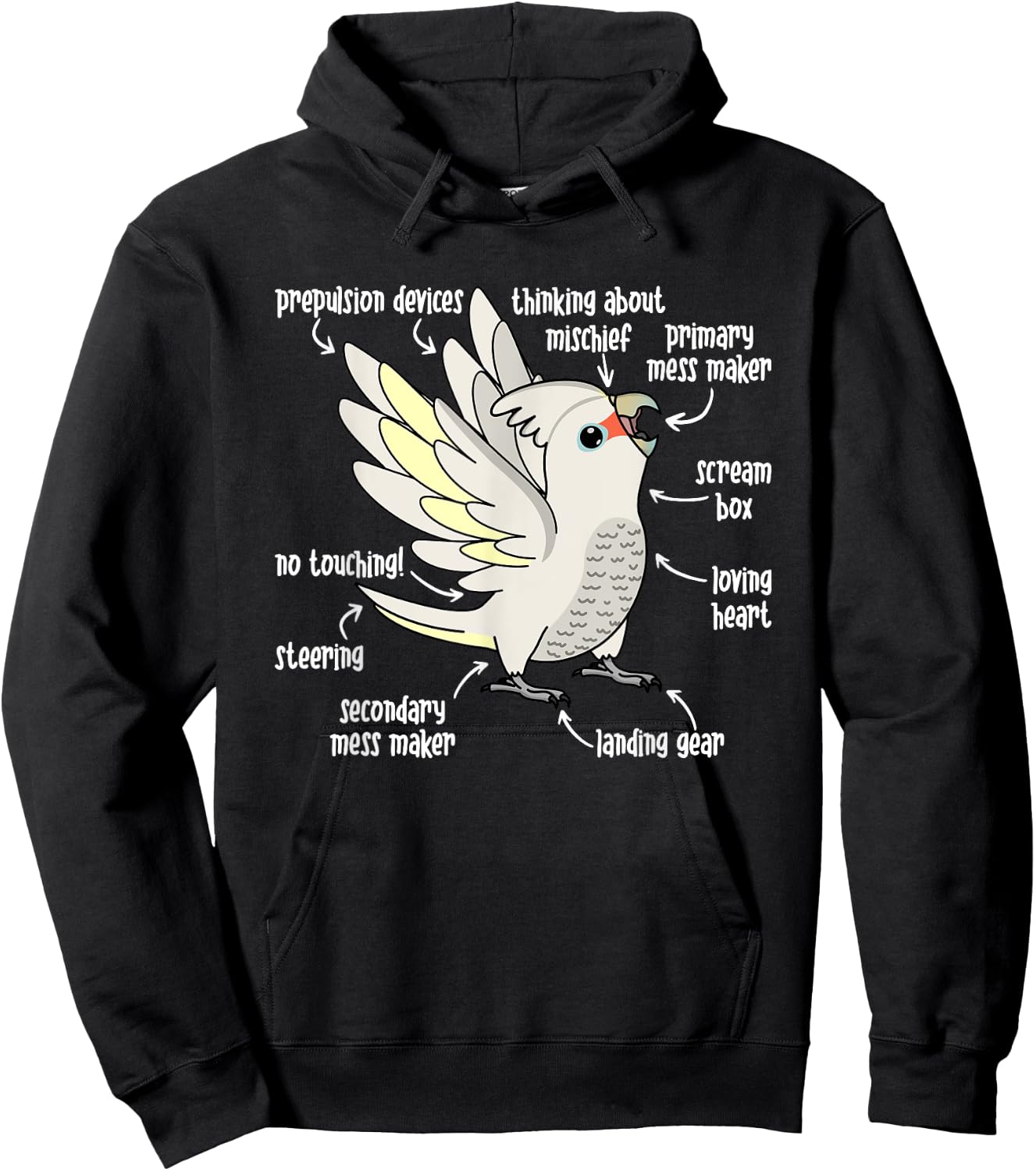 Parrot Anatomy I Goffins Cockatoo Hoodie - Hoodie | Black