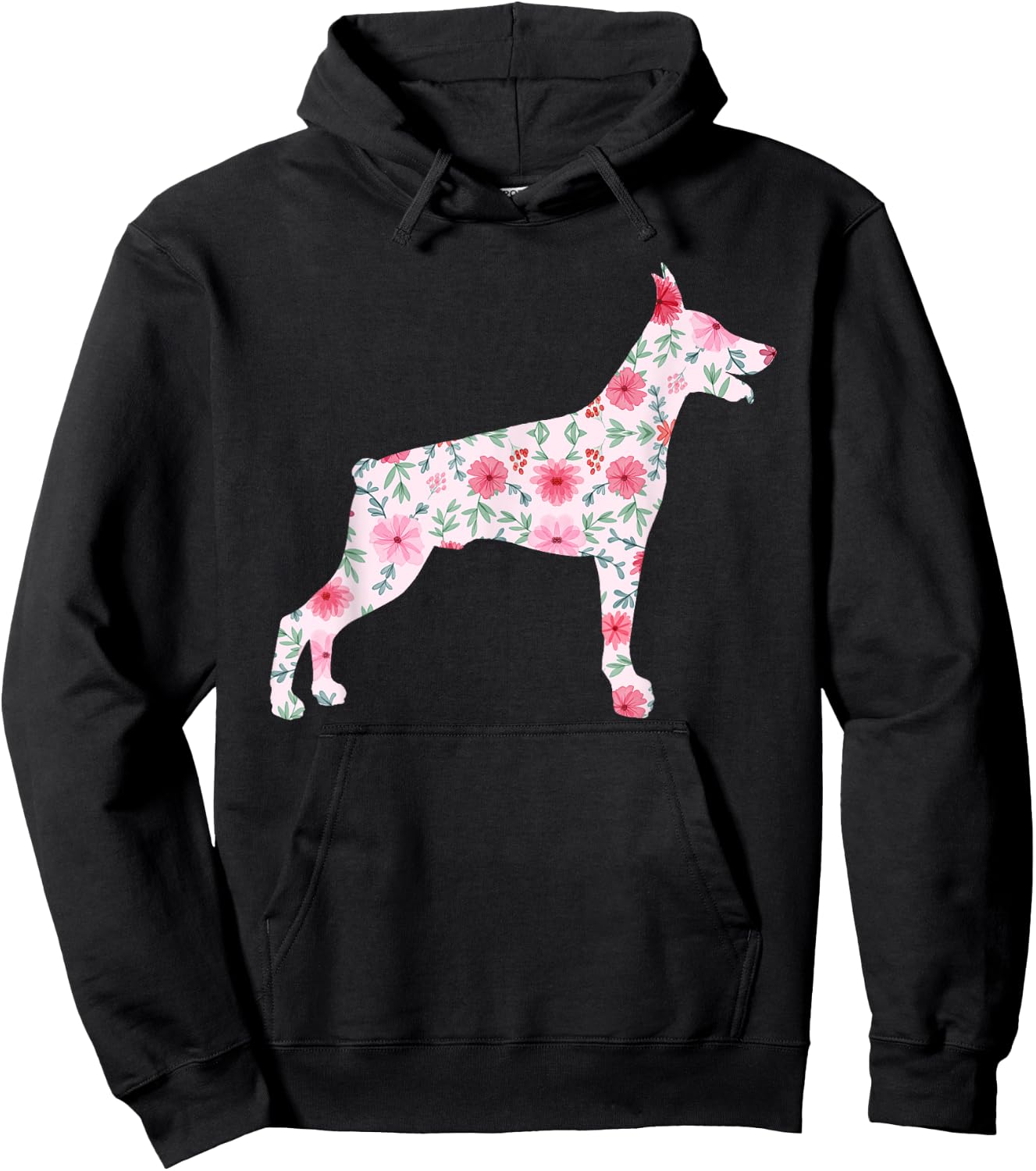 Cool Doberman Design Women Kids Doberman Pinscher Hoodie - Hoodie | Black
