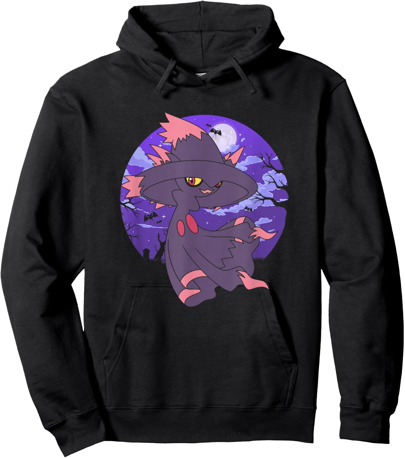 Pokémon Mismagius & Zubat Creepy Graveyard At Night Hoodie - Hoodie | Black