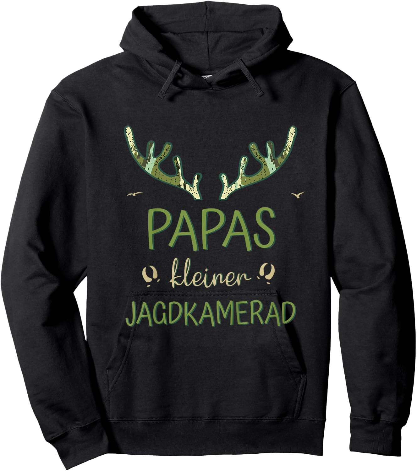 Children's with German Text Hunter Son - Papas Little Hunting Comad Hoodie - Hoodie | Black