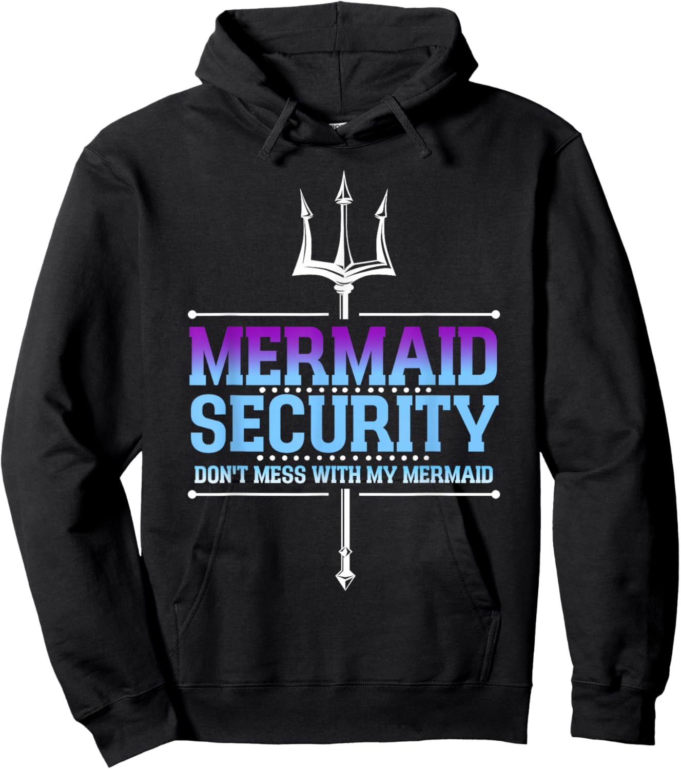 Mermaid Security Merman Merdad Mermaid Squad Father's Day Dad , black Hoodie - Hoodie | Black