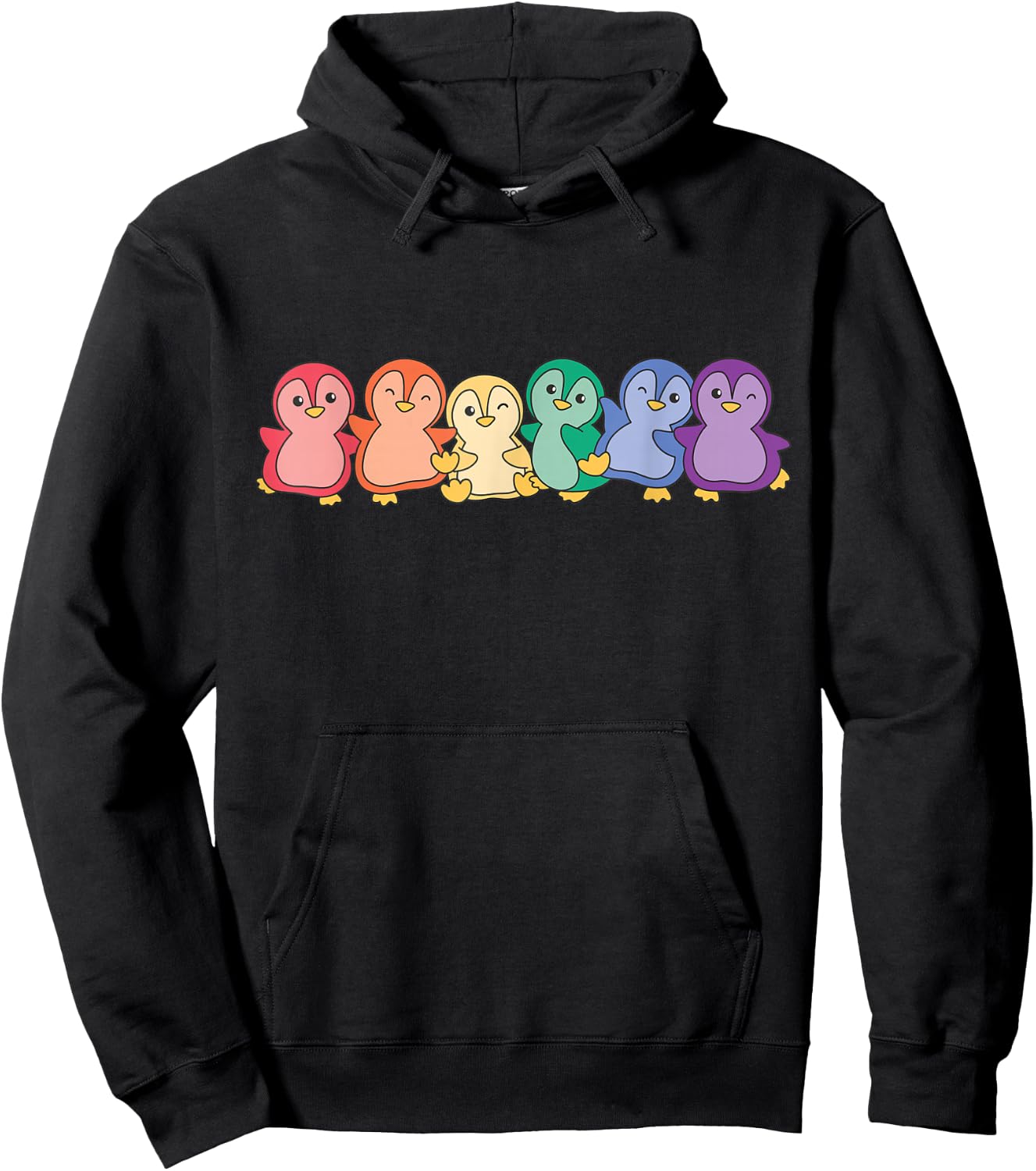 Rainbow Flag Pride Month Lgbtq Rainbow Penguin Hoodie - Hoodie | Black