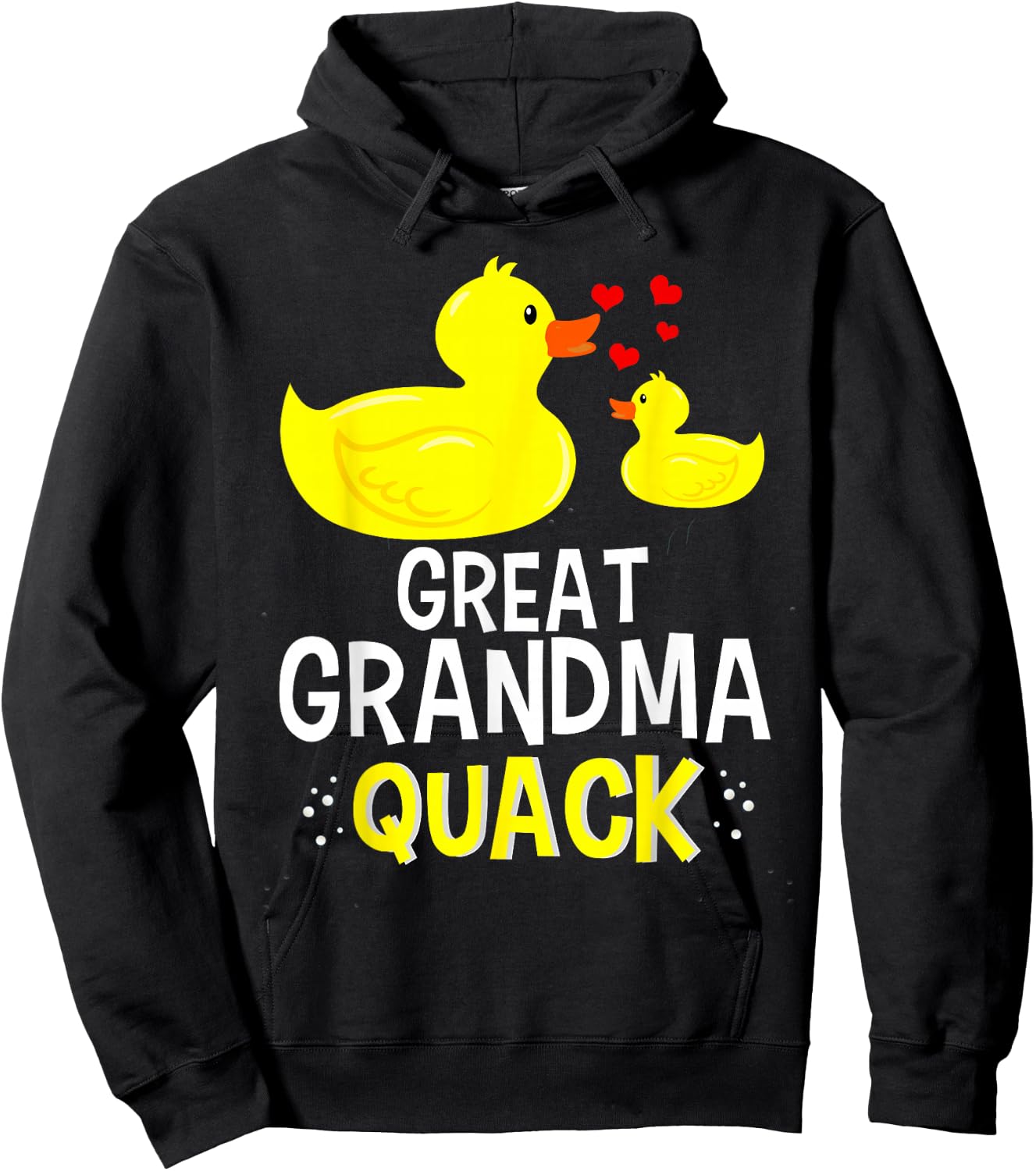 Great Grandma Quack Yellow Duck Baby Shower For Grandma Hoodie - Hoodie | Black