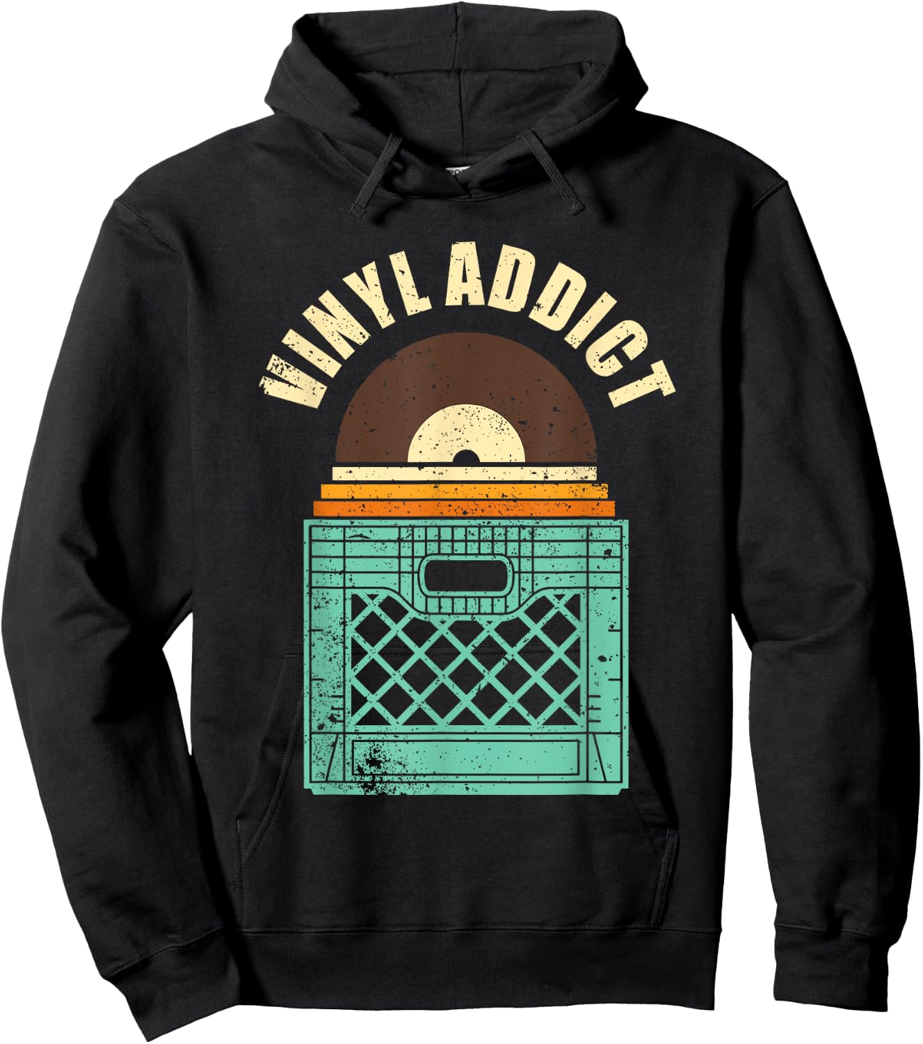 Cute Record Art Women Spindle Music Vinyl Lovers Hoodie - Hoodie | Black