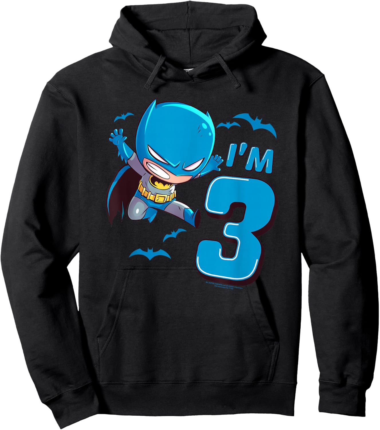 Batman 3rd Birthday Cute I'm 3 Hoodie - Hoodie | Black