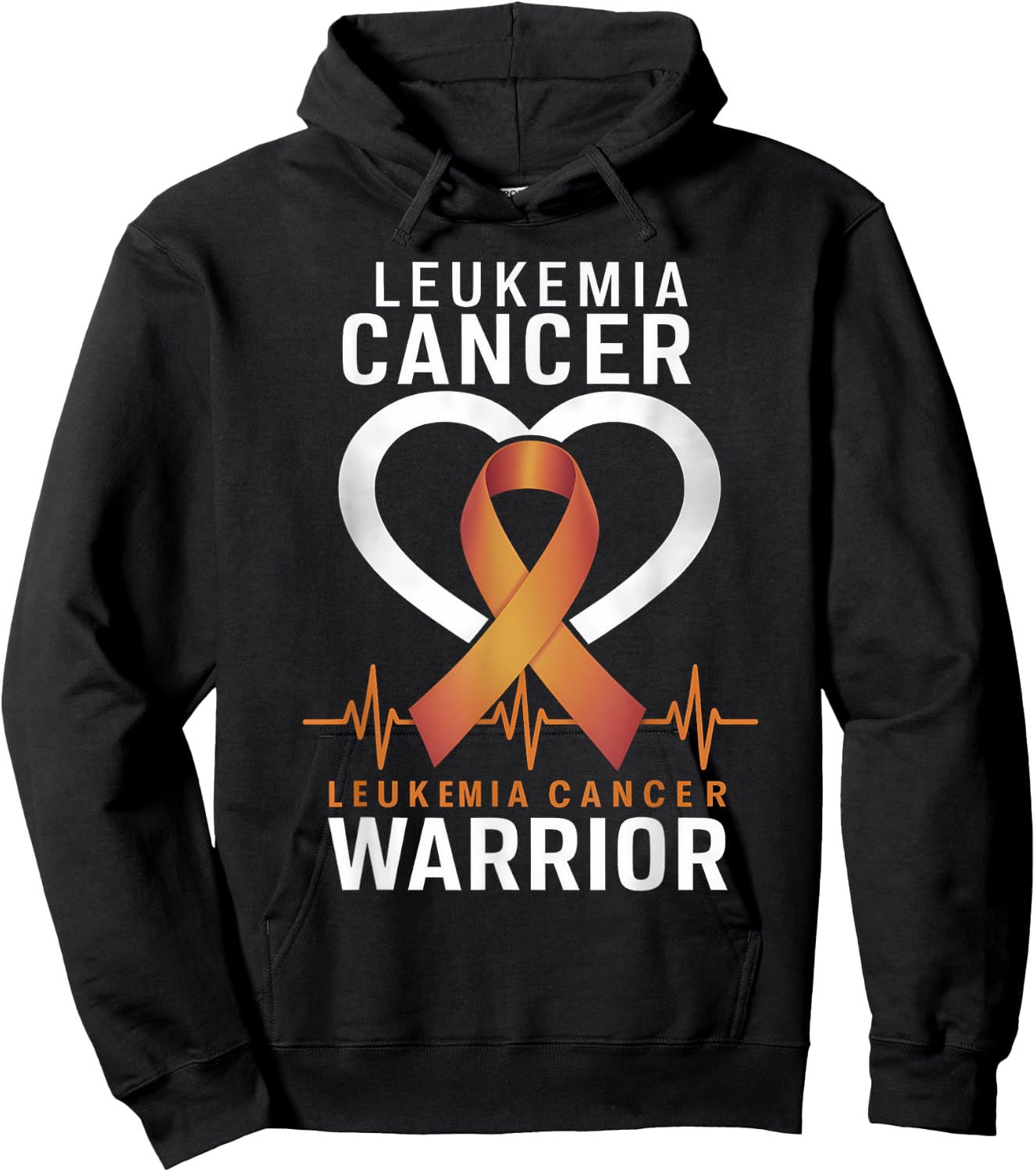 Leukemia Cancer Awareness Leukemia Warrior Orange Ribbon Hoodie - Hoodie | Black