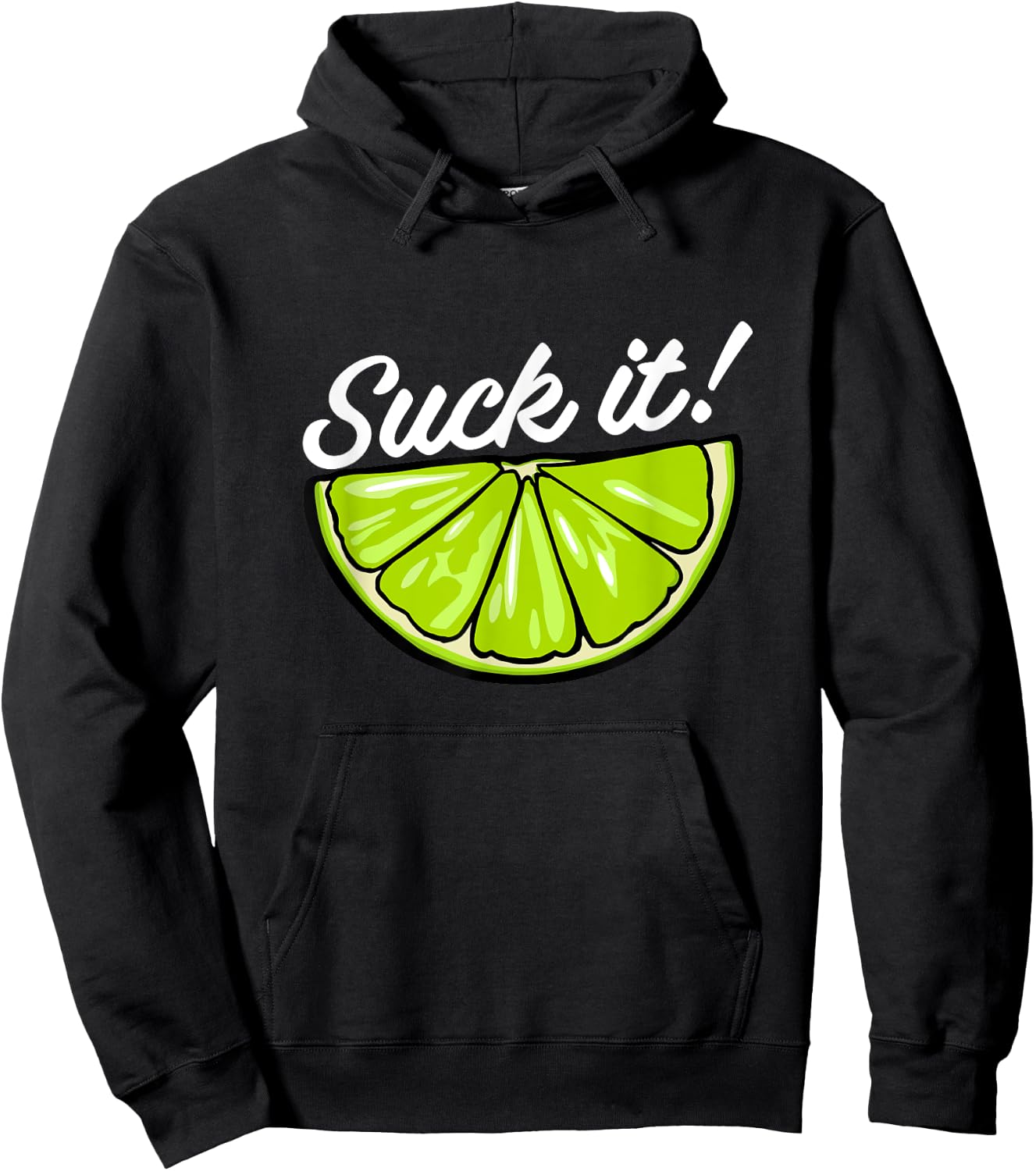 Suck It Funny Green Lime Lemon Slice Mexican Food Lover Hoodie - Hoodie | Black