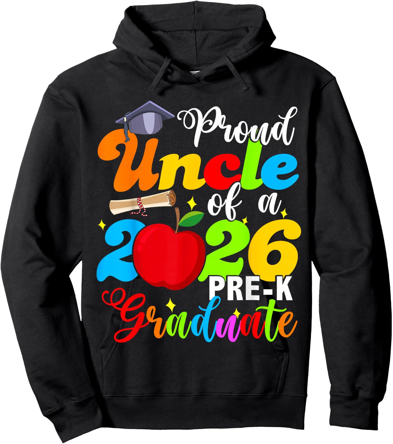 Proud Uncle of 2026 Pre-K Graduate Mothers Day Graduation Hoodie - Hoodie | Black