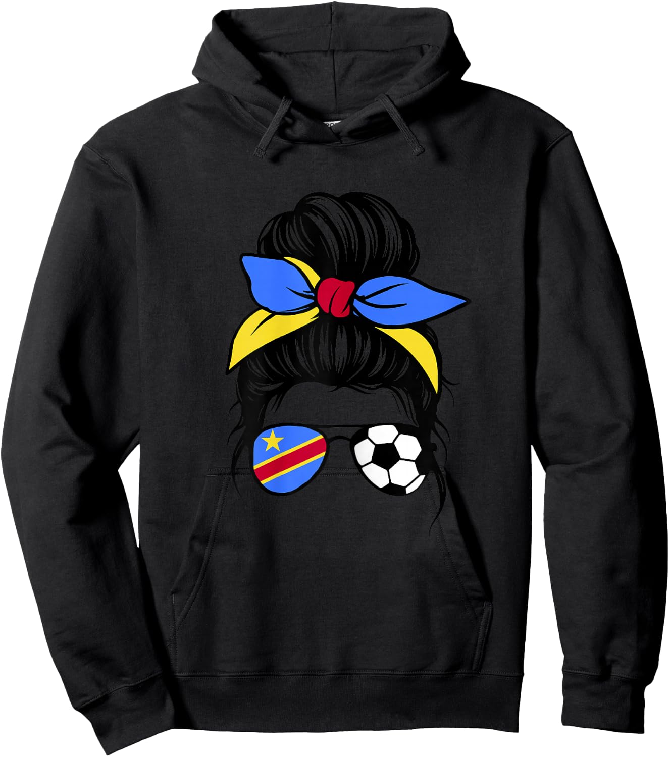 Drapeau Congolais Femme Supporters RD du Congo Fiers Hoodie - Hoodie | Black