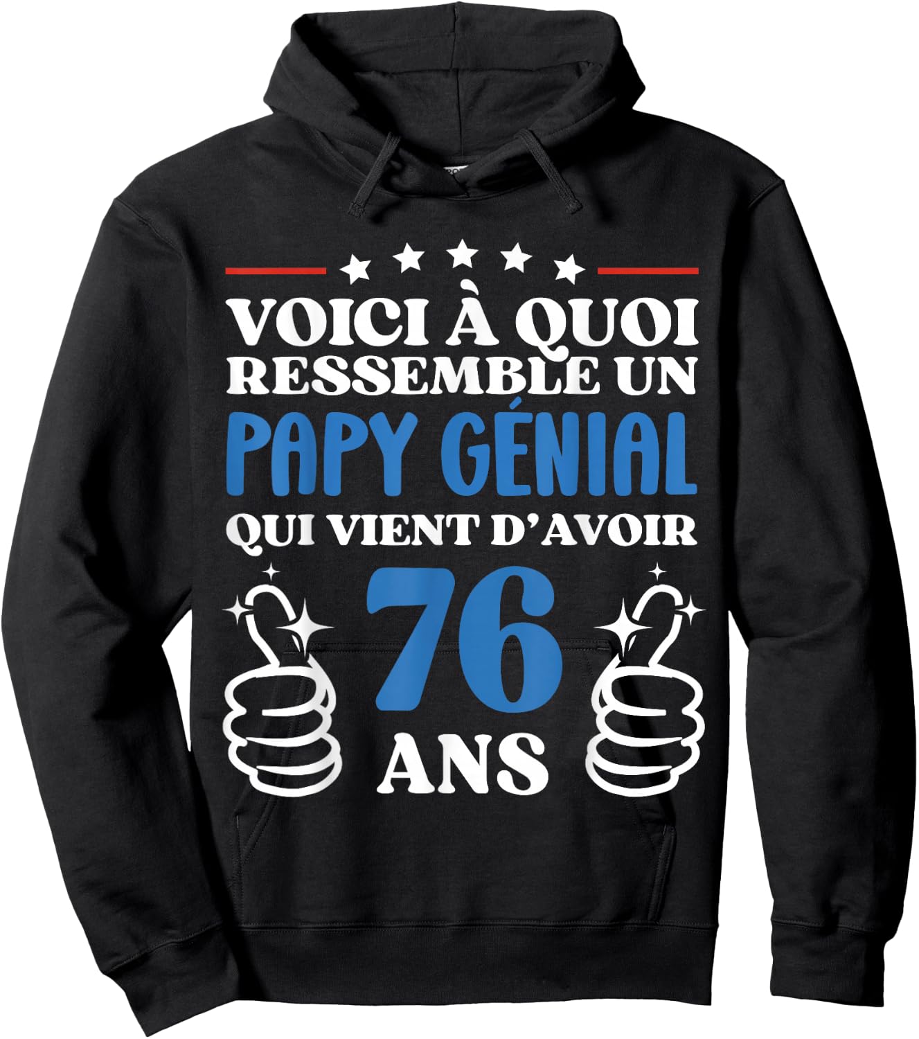 76 Years Gift Humor Birthday Grandpa Awesome , Black, S Hoodie - Hoodie | Black