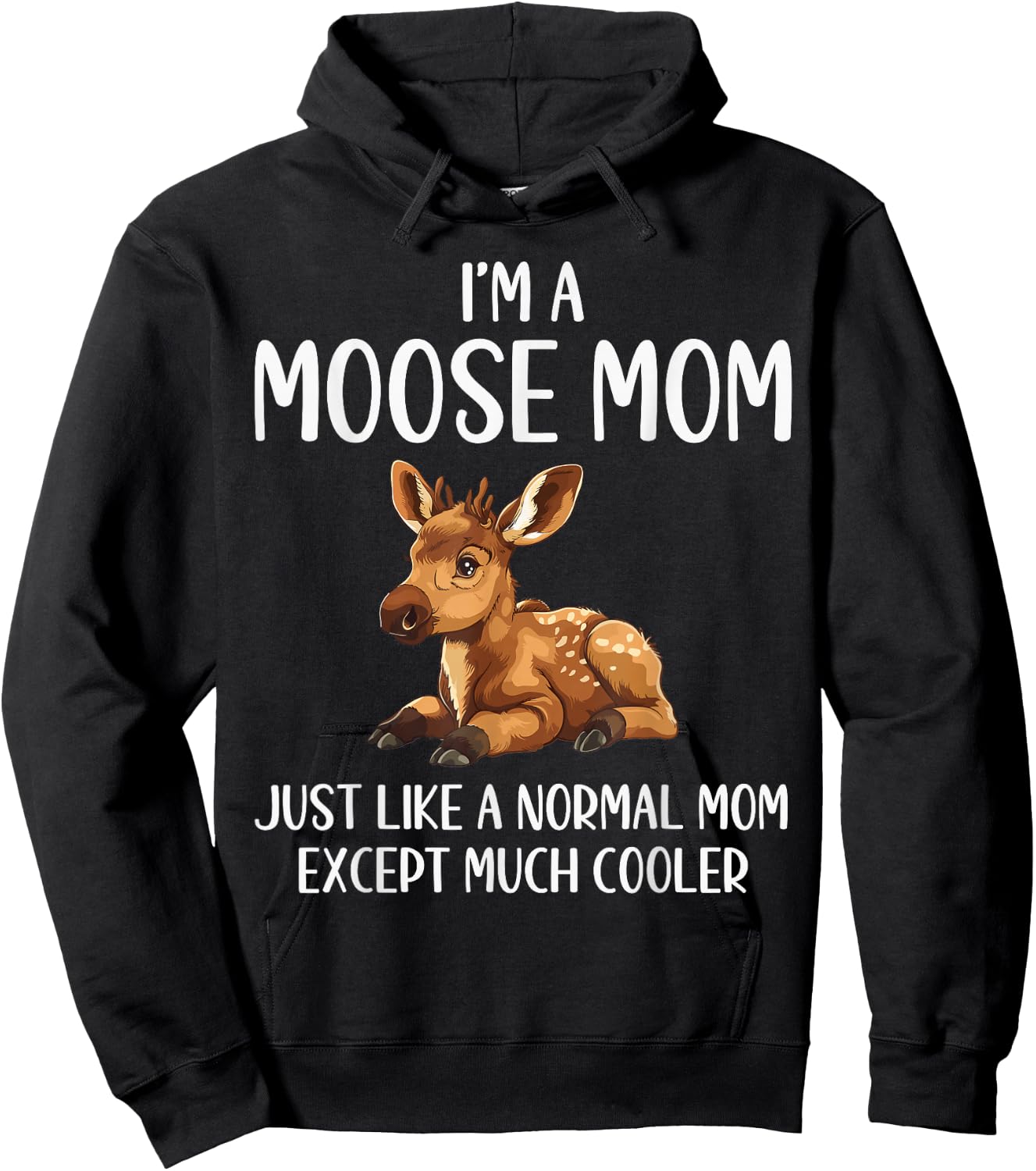 Moose Mom Definition Funny Moose Lovers Mama Mothers Day Hoodie - Hoodie | Black