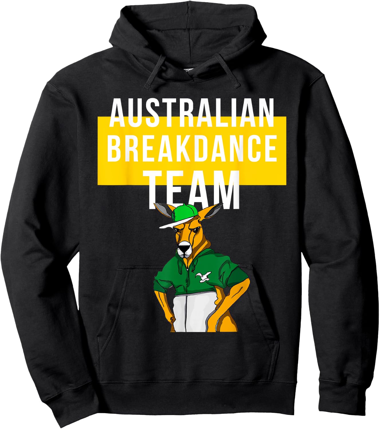 Australian Breakdance Team Costume, Funny Parody, kangaroo Hoodie - Hoodie | Black