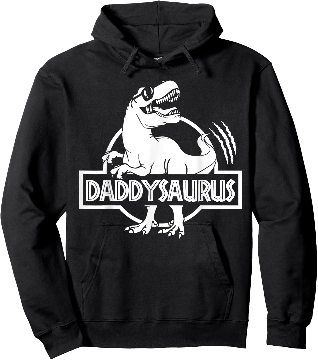 Daddysaurus T Rex Dinosaur Mama Saurus Family Matching Hoodie - Hoodie | Black