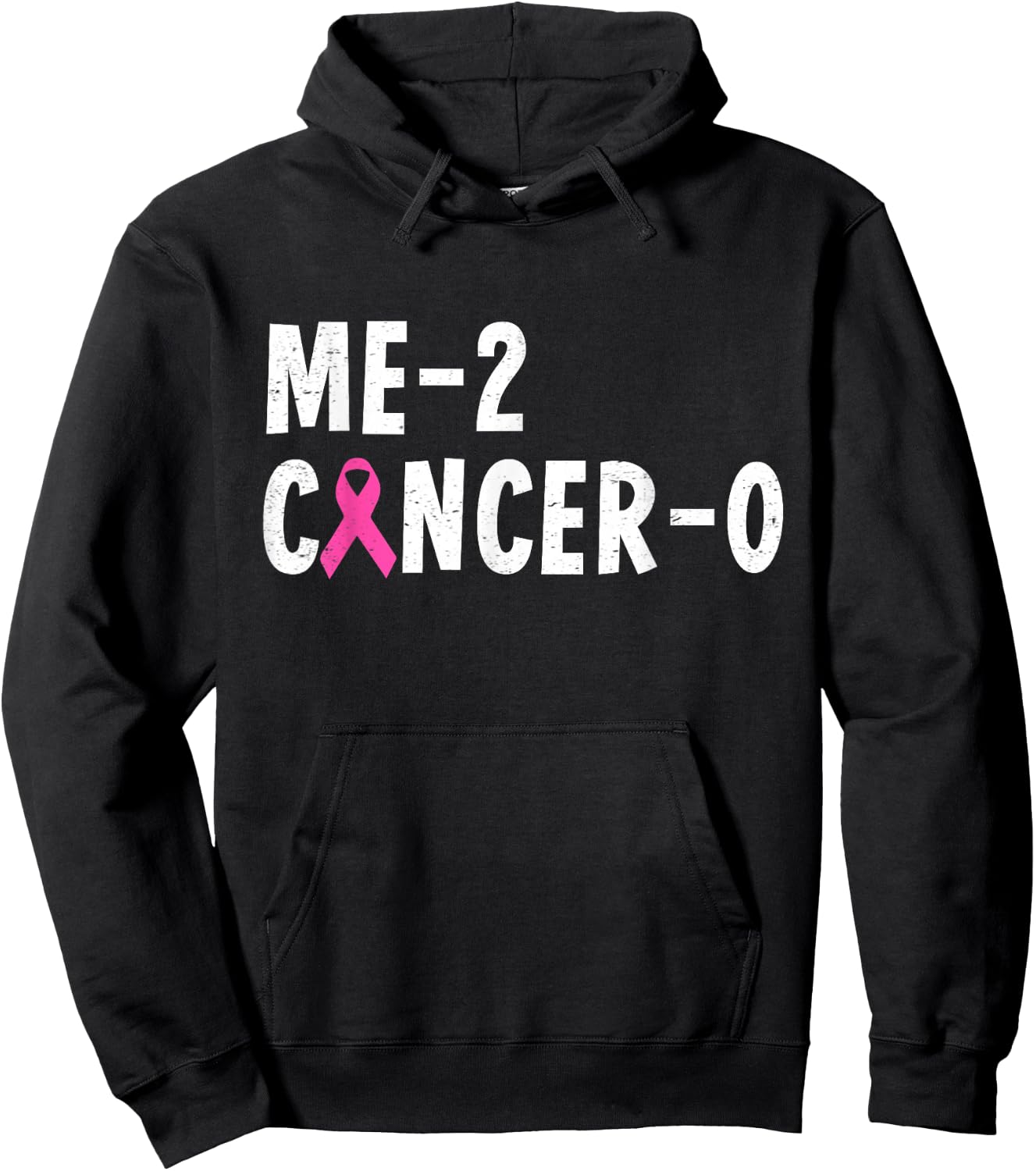 Me 2 Cancer 0 Pink Ribbon Breast Cancer Awareness Hoodie - Hoodie | Black